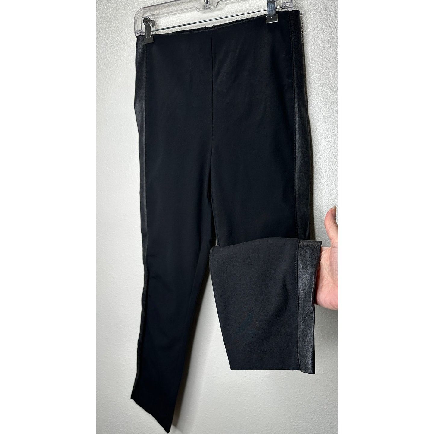 Rag & Bone Rag & Bone Black Lamb Leather Side Stripe Back Zip Pants 8 Size 30" / US 8 / IT 44 - 1 Thumbnail