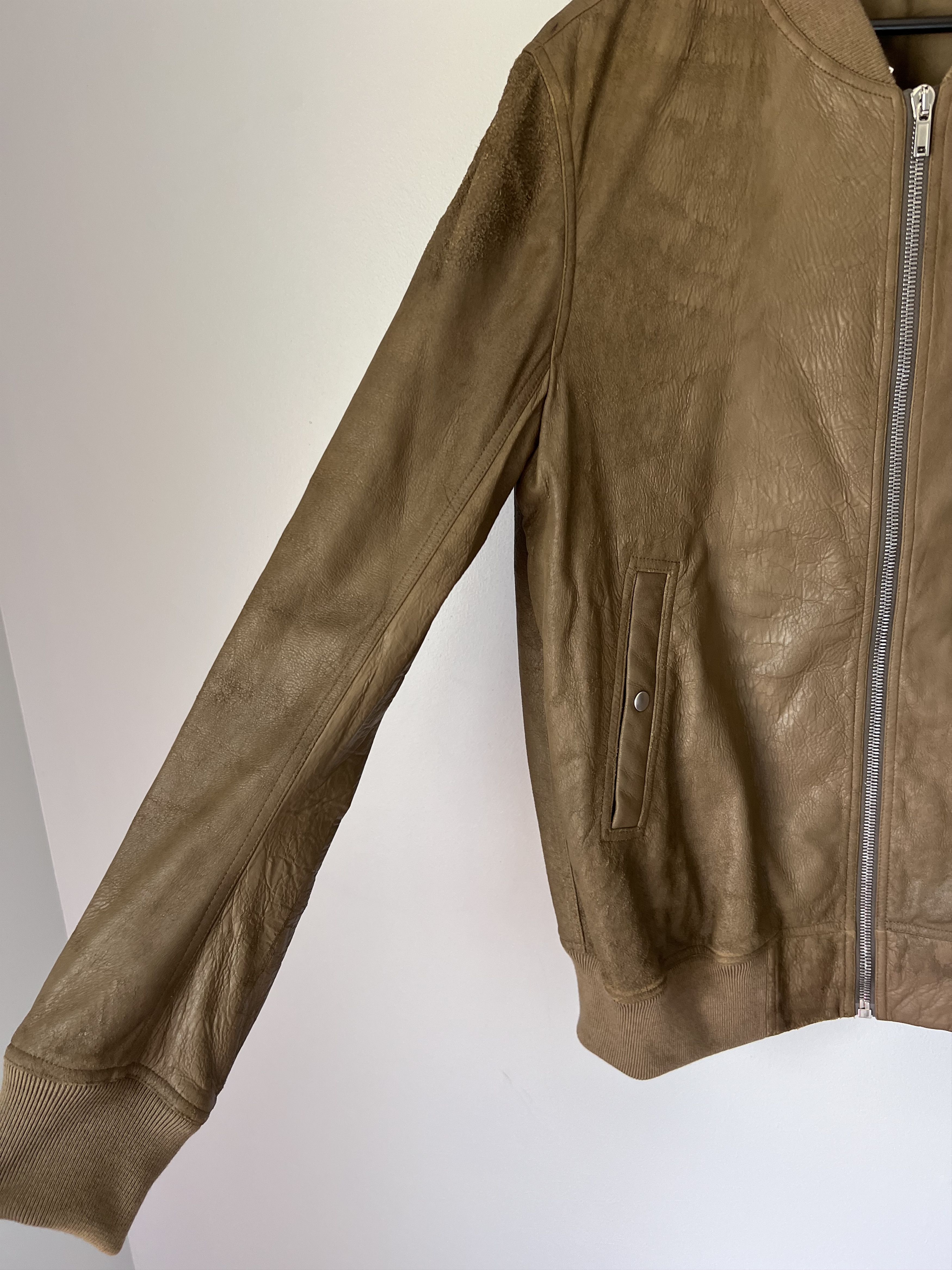 Rick Owens Rick Owens Classic Leather Flight Jacket in Bean Brown Size US L / EU 52-54 / 3 - 4 Thumbnail