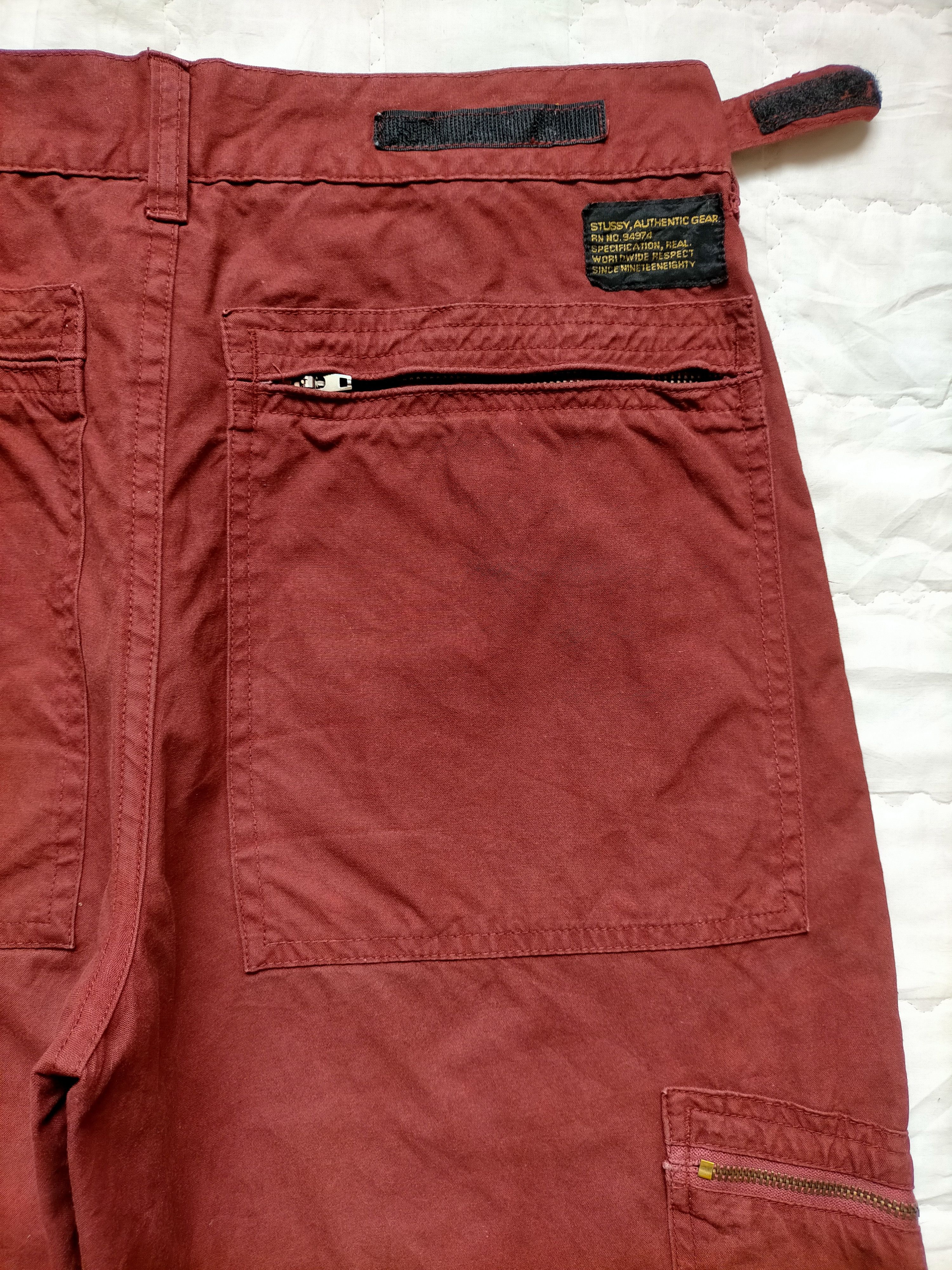 Stussy Stussy Authentic Gear Multipocket Zipped Red Pants Size US 30 / EU 46 - 15 Thumbnail