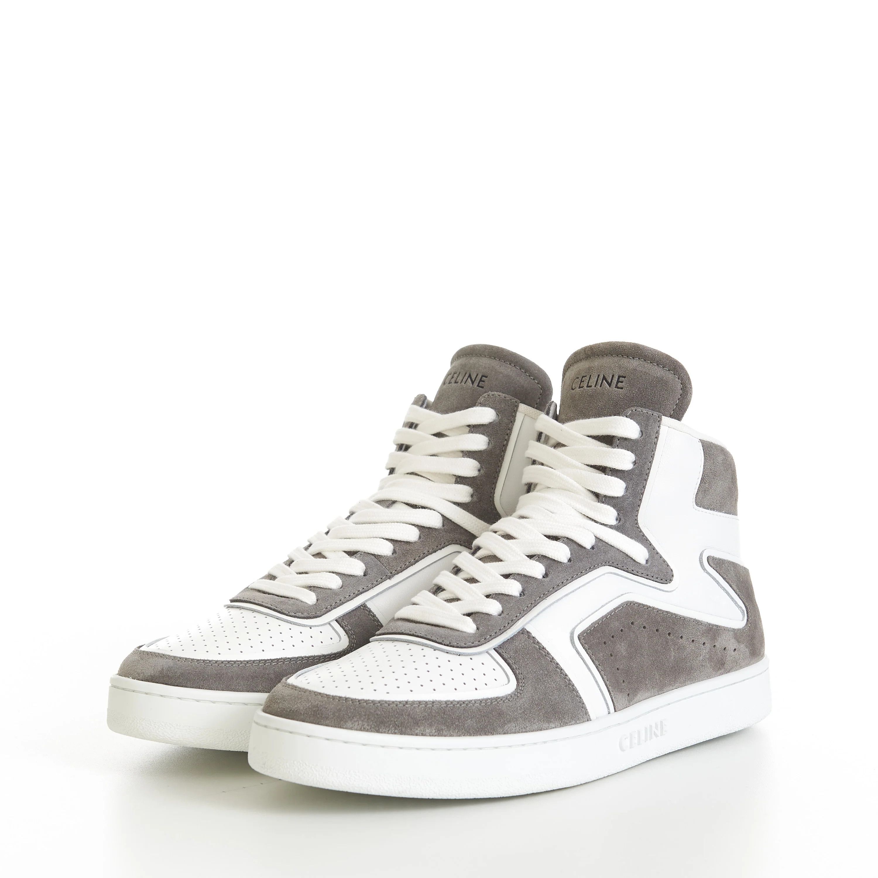 Celine o1bcso1str0625 342813721C Hi-Top Sneakers Grey/Optic White Size US 13 / EU 46 - 4 Thumbnail