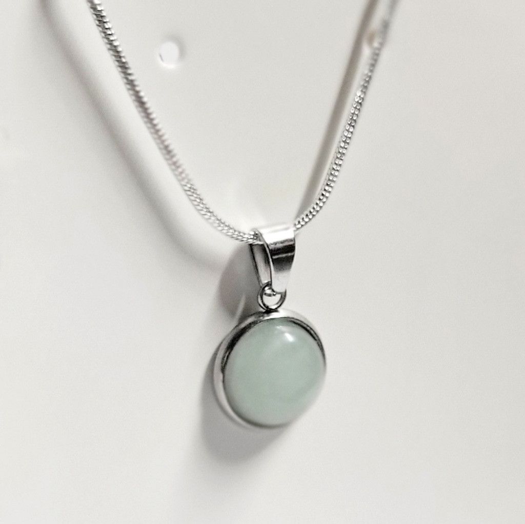 Handmade Natural Aqua Chalcedony Pendant 925 Sterling Silver Necklace Size ONE SIZE - 2 Thumbnail