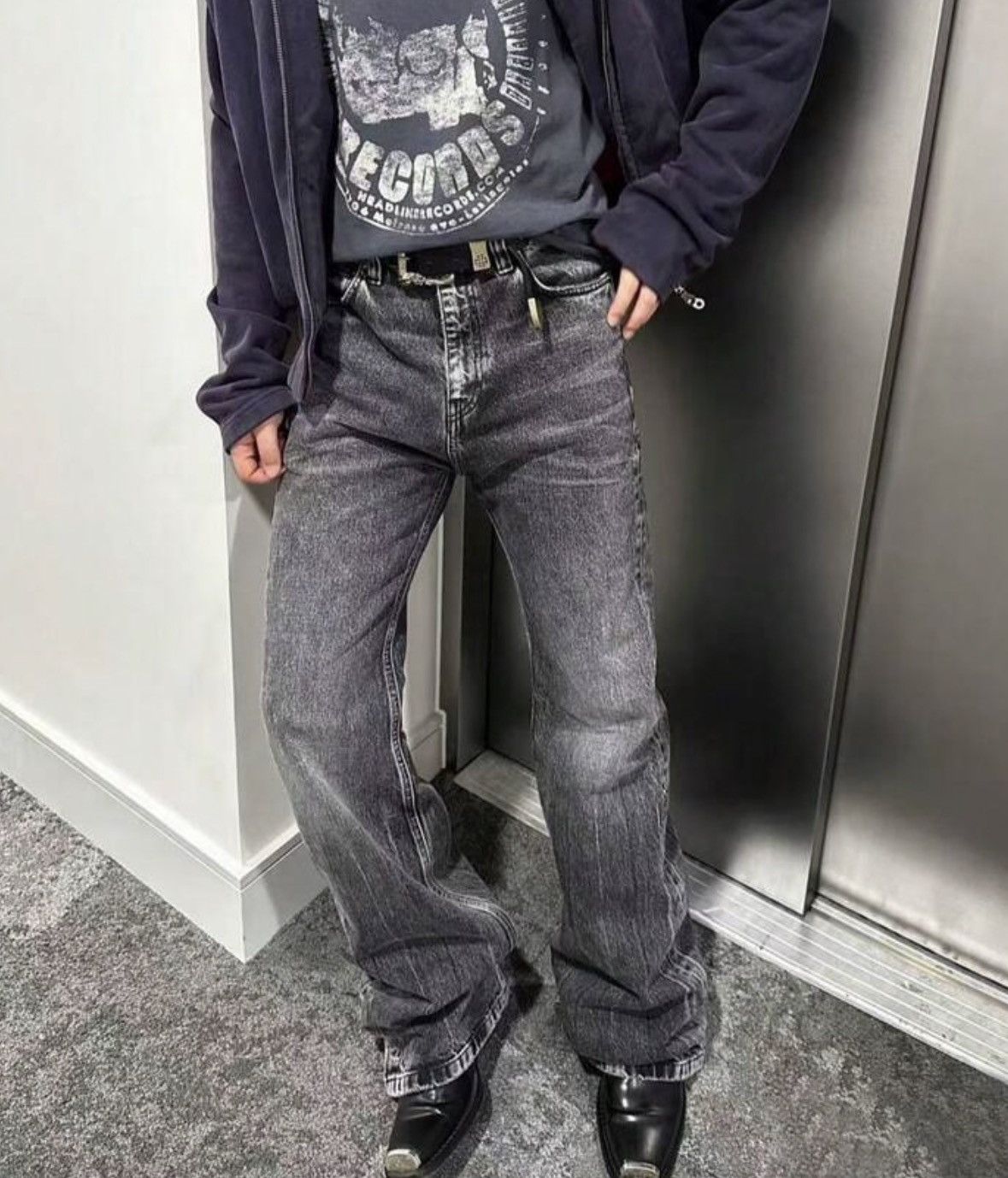 Other Acid Wash Flare Denim – Vintage Style Washed-Out Wide Leg Size US 36 / EU 52 - 4 Thumbnail