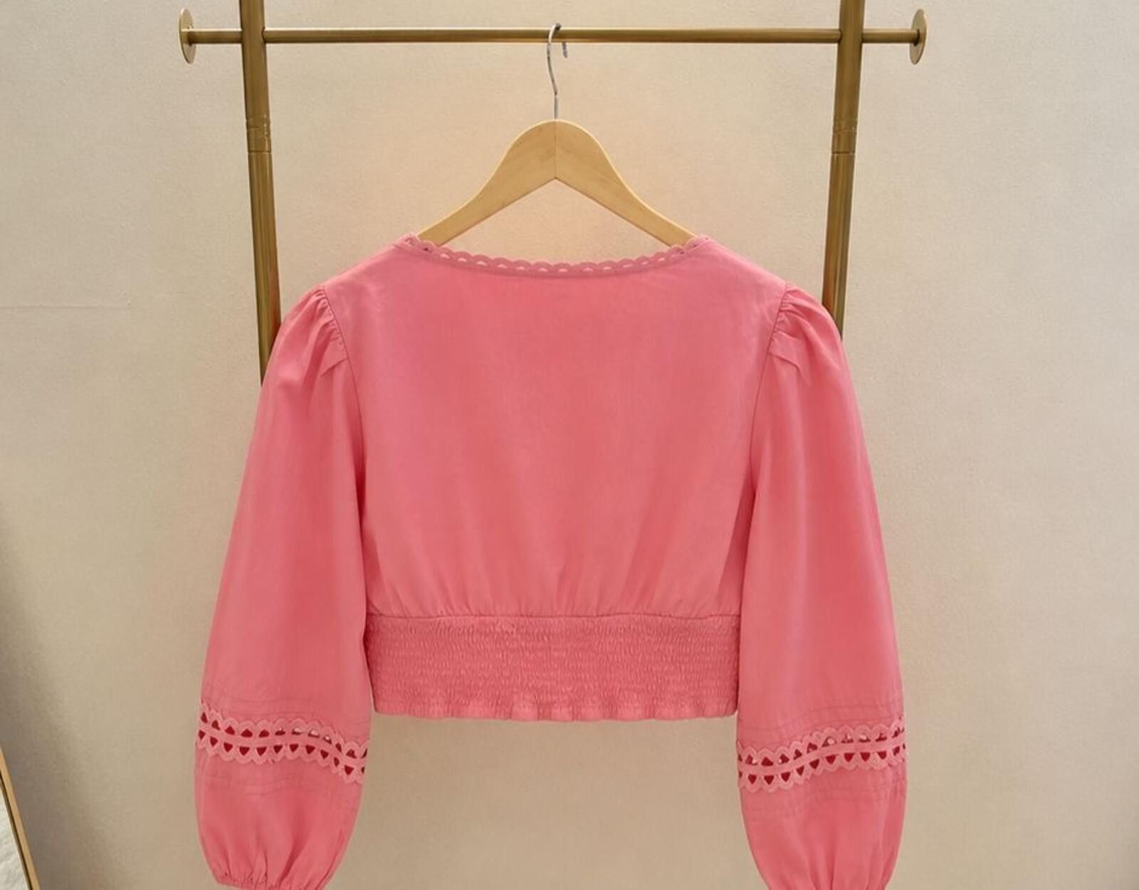 Other NWT S Pink Womens Crop blouse Size S / US 4 / IT 40 - 2 Thumbnail