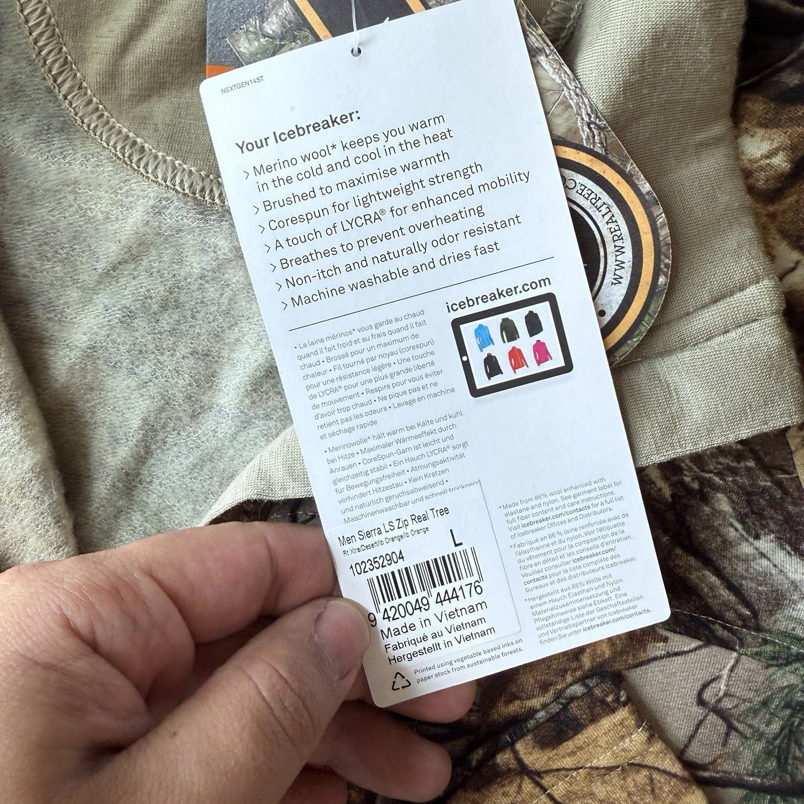 Icebreaker Icebreaker Sierra Jacket L Multicolor Real Tree Camouflage Size US L / EU 52-54 / 3 - 7 Thumbnail