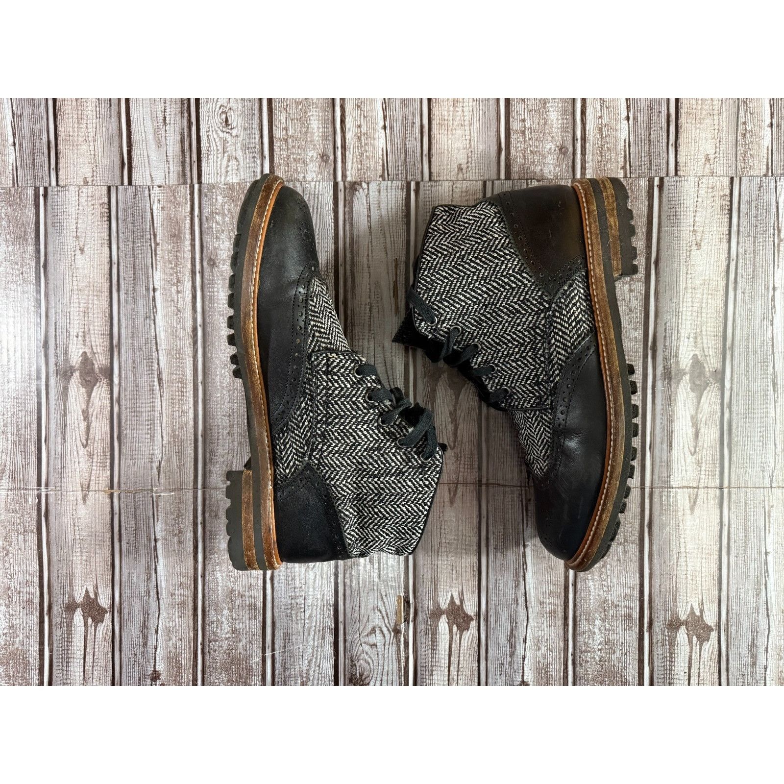 Dsquared2 DSQUARED2 herringbone Wingtip Leahter boots size 43 US 10 co Size US 10 / EU 43 - 1 Thumbnail