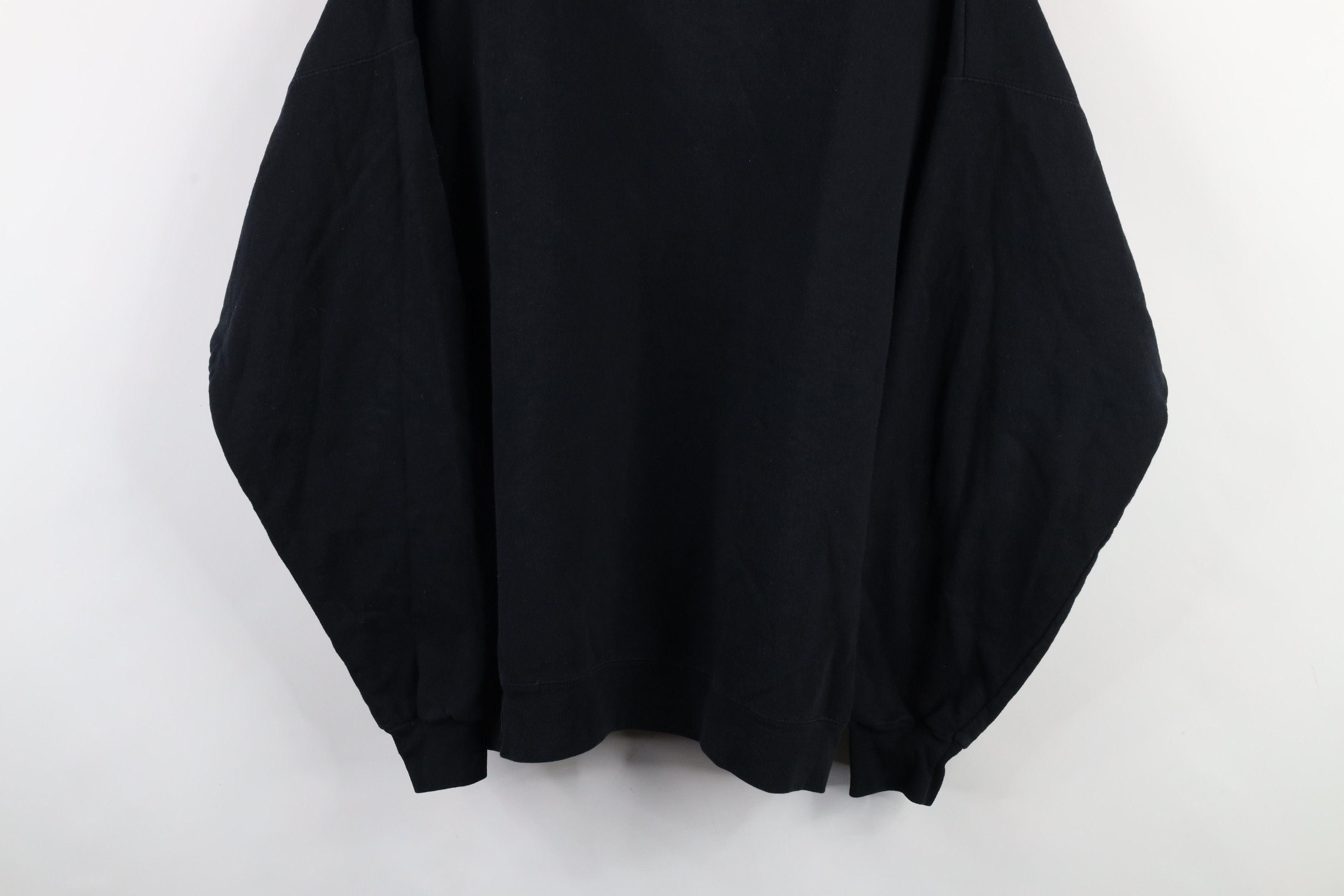 Vintage Vintage 90s Streetwear Faded Blank Crewneck Sweatshirt Black Size US XXL / EU 58 / 5 - 3 Thumbnail