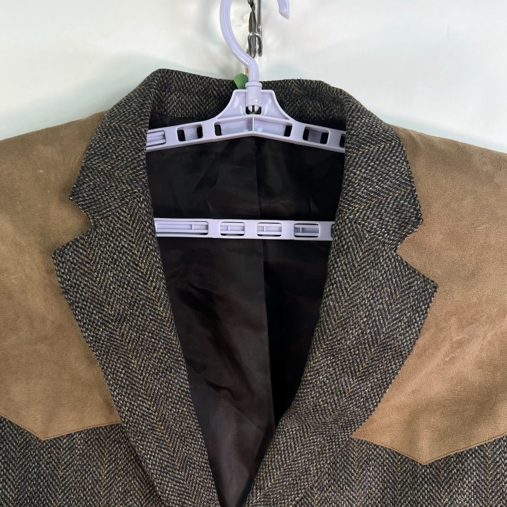 Vintage Bar WS Western Wool Herringbone Sport Jacket Mens 46R Brown Size US S / EU 44-46 / 1 - 3 Thumbnail