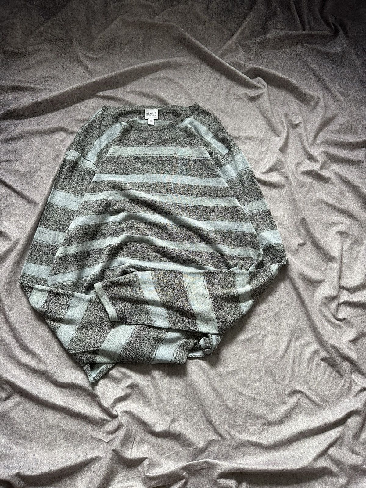 Armani Collezioni Armani Collezioni Mens Gingham Sweater XL Gray Blue Size US XL / EU 56 / 4 - 12 Thumbnail