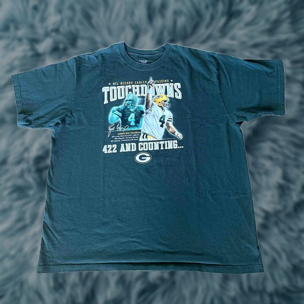Reebok Vintage Reebok Green Bay Packers Brett Favre All Time Touchdown Leader Tee Y2K 2XL Green Mens Size US XXL / EU 58 / 5 - 1 Thumbnail