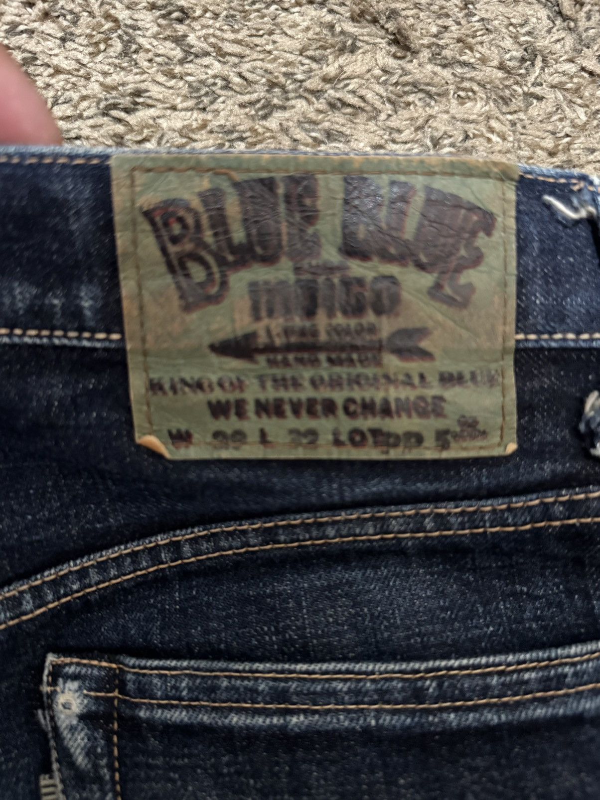 Blue Blue Japan × Japanese Brand Blue Blue Japan Raw Selvedge Jeans 30x32 - Japan - Redline Size US 29 - 14 Thumbnail