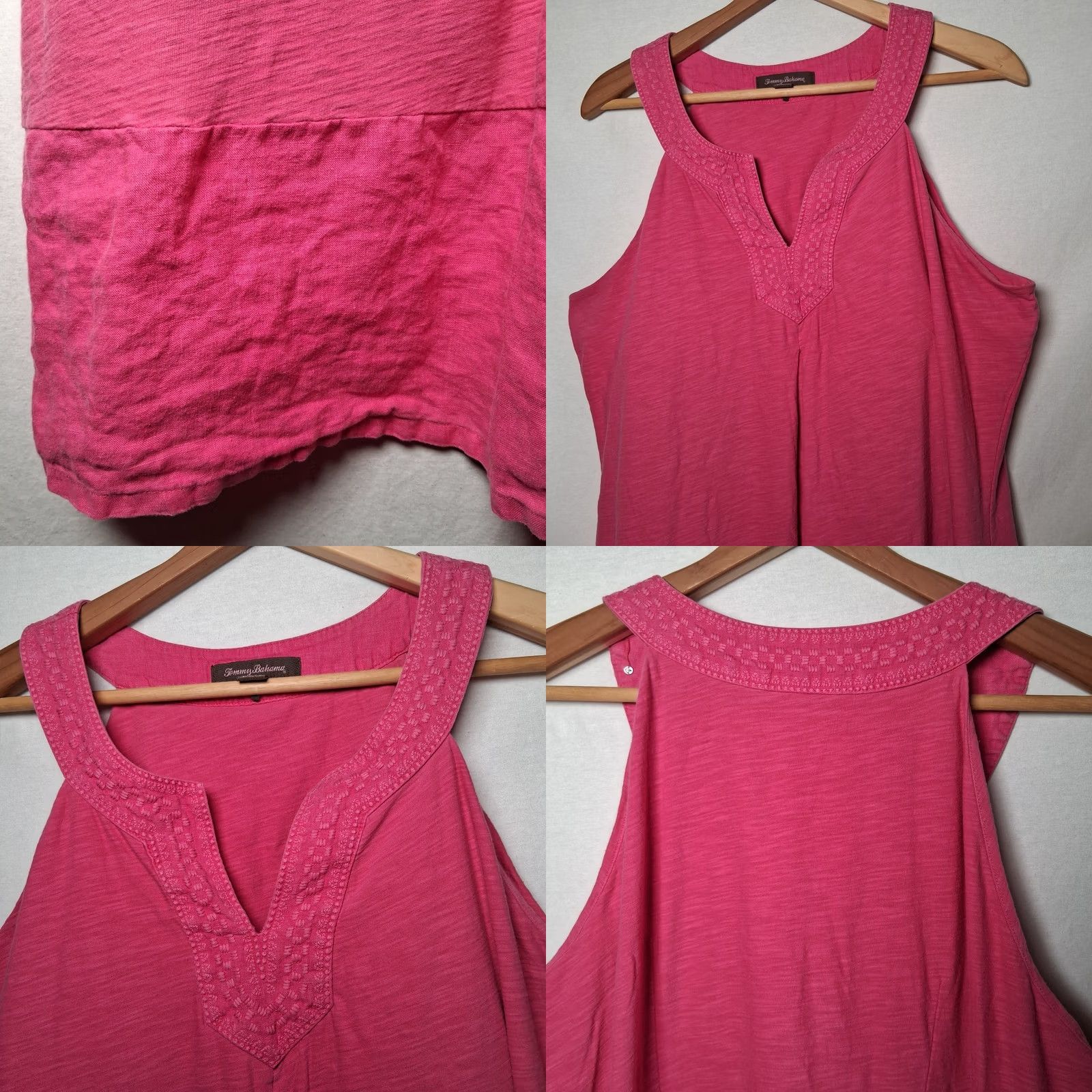 Tommy Bahama Tommy Bahama Pink Embroidered Sundress Knit Linen Trim Dress XL Womens Size XL / US 12-14 / IT 48-50 - 8 Thumbnail