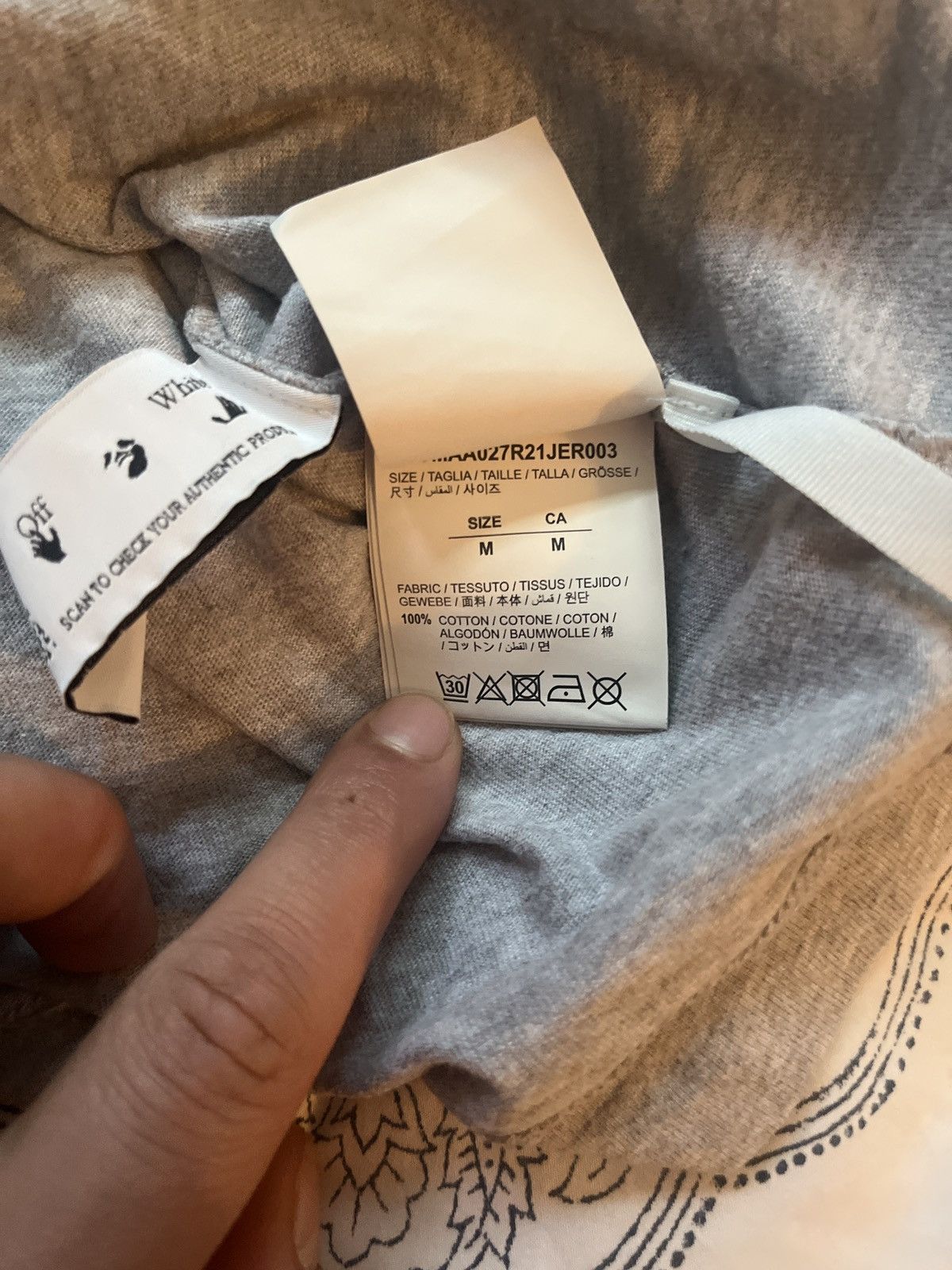 Off-White Off White Grey Graffiti T Shirt Size US M / EU 48-50 / 2 - 6 Thumbnail