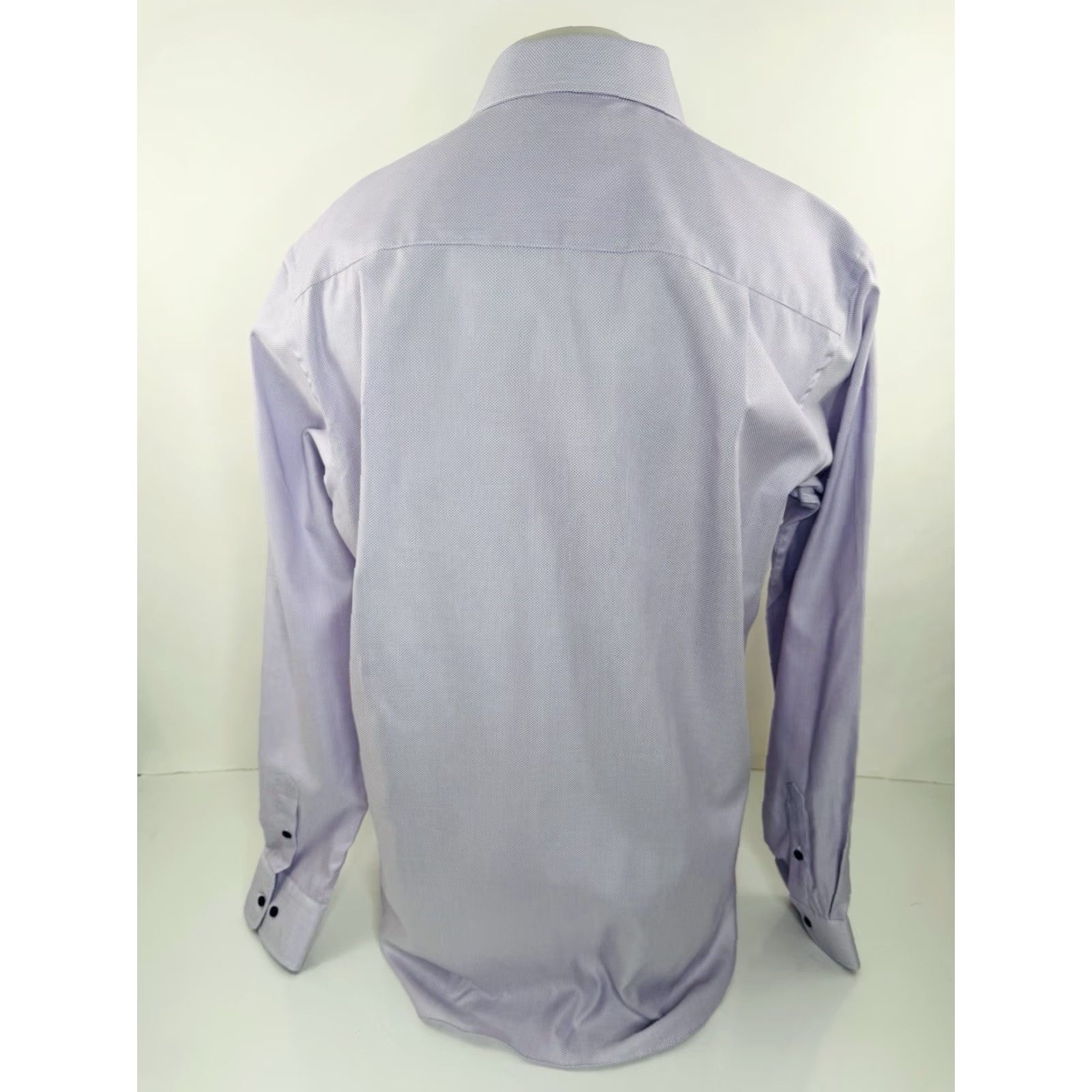 David Donahue DAVID DONAHUE Dress Shirt - 17.5 36/37 Slightly Textured Pinkish Purple Button-Down 34" L 25.5" Pit to Pit Mens Shirt Size 48R - 3 Thumbnail