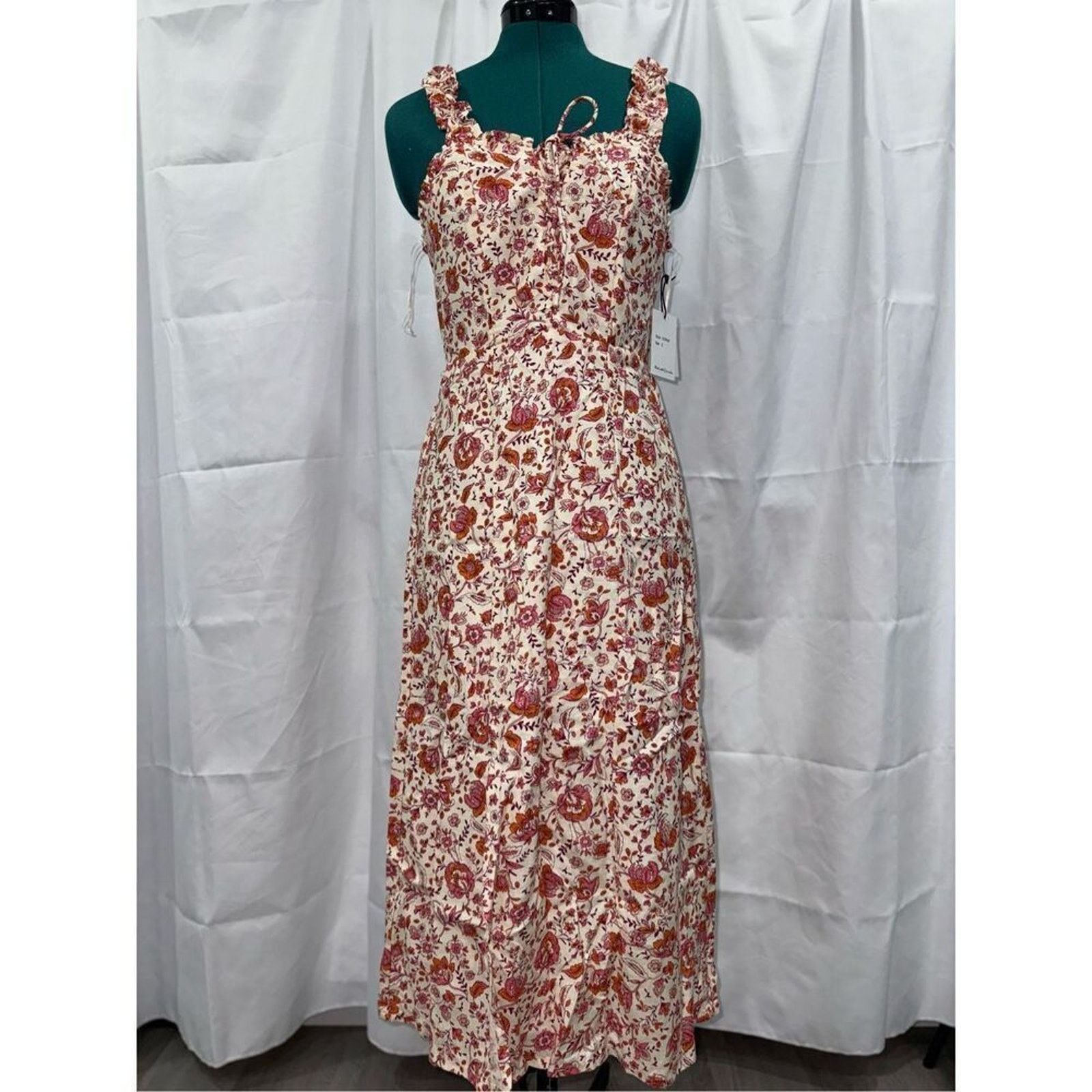 Other Japna linen blend floral midi dress | Sz S, NWT Size S / US 4 / IT 40 - 2 Thumbnail
