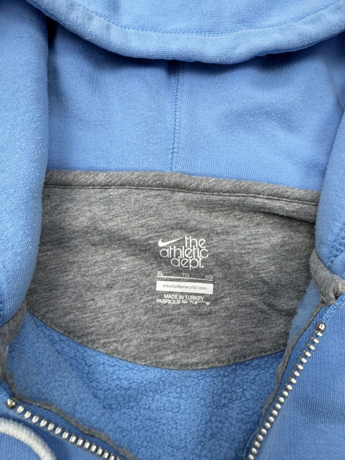 Nike × Vintage Vintage 00s Nike Air Hip Hop Vibe Zip Up Hoodie Baby Blue Size US L / EU 52-54 / 3 - 7 Thumbnail