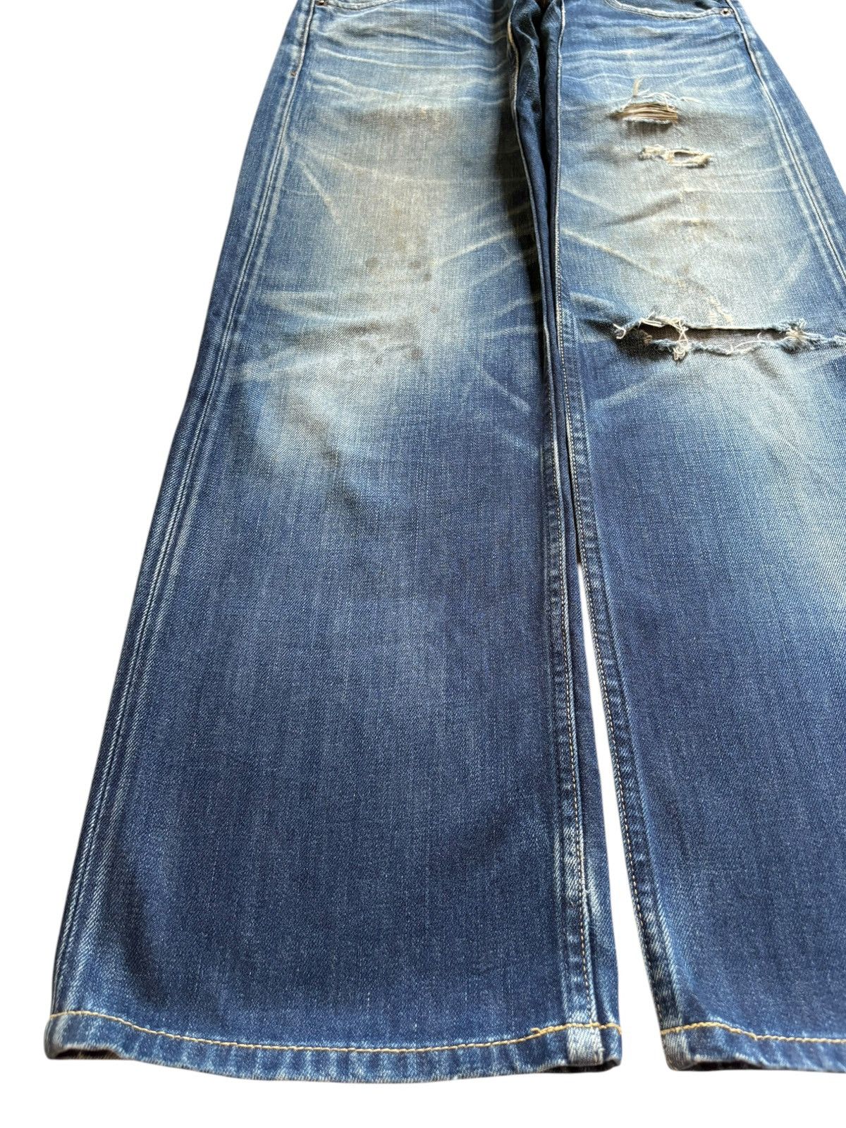 Levi's Vintage 90s Levis 503 Selvedge Mud Wash Distress Baggy Jeans Size US 32 / EU 48 - 6 Thumbnail