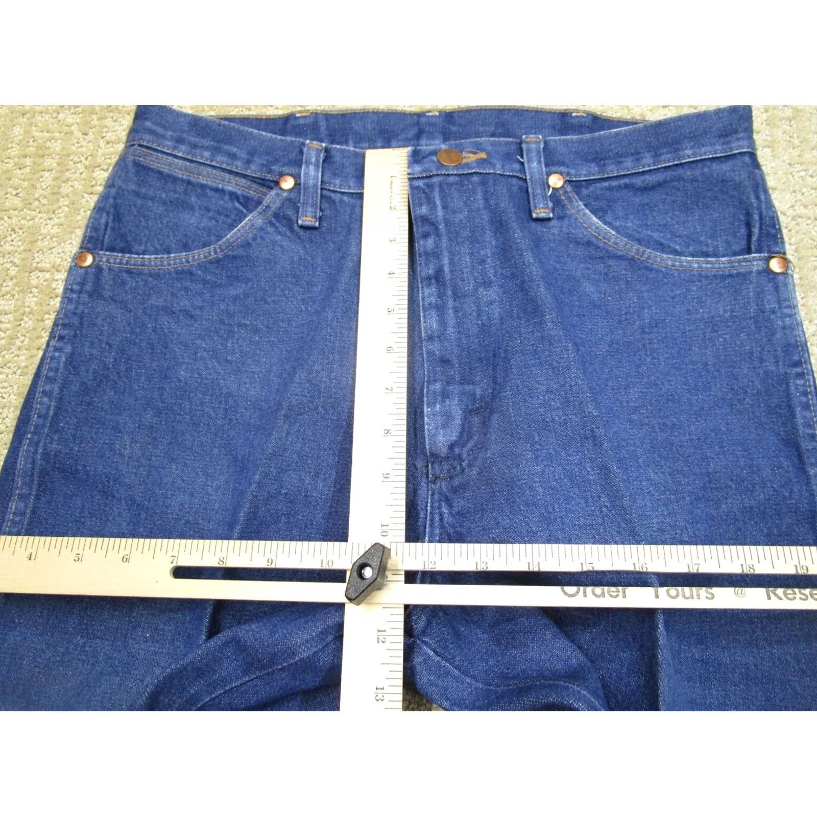 Wrangler Wrangler Jeans Men 34x33 Blue Cowboy Cut Original Fit Western Pants Dark Wash Denim 5-Pocket Regular Rise Bootcut Logo Cowboy Model 13MWZ Mens Jeans Size US 34 / EU 50 - 6 Thumbnail