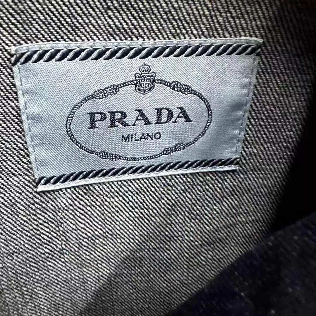 Prada Prada New w/ Tags Denim Short Sleeve Metal Triangle Logo 38 Size XS / US 0-2 / IT 36-38 - 2 Thumbnail