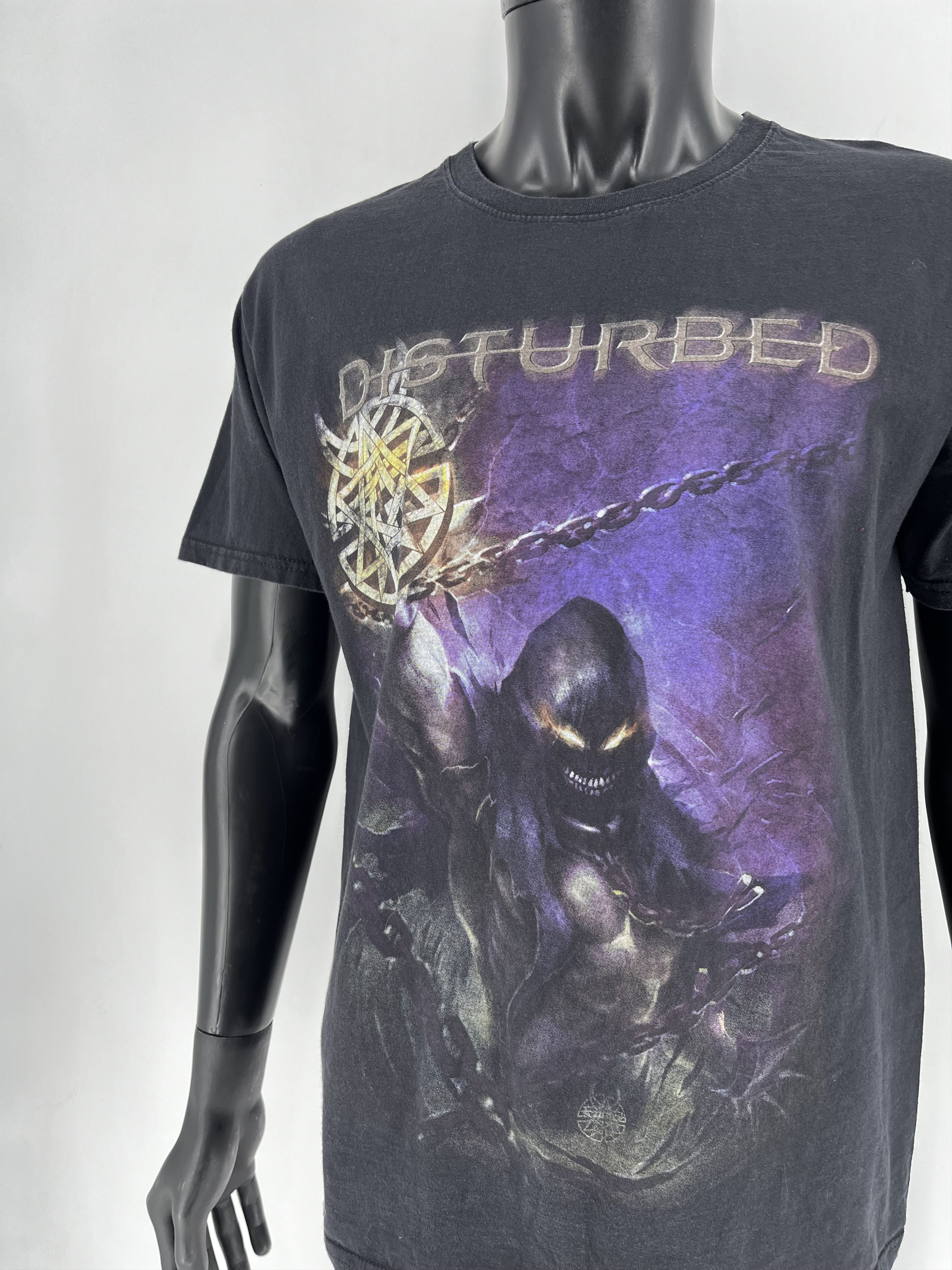 Band Tees Vintage Y2K Disturbed Metal Band Grunge Faded Double Sided Size US L / EU 52-54 / 3 - 8 Thumbnail