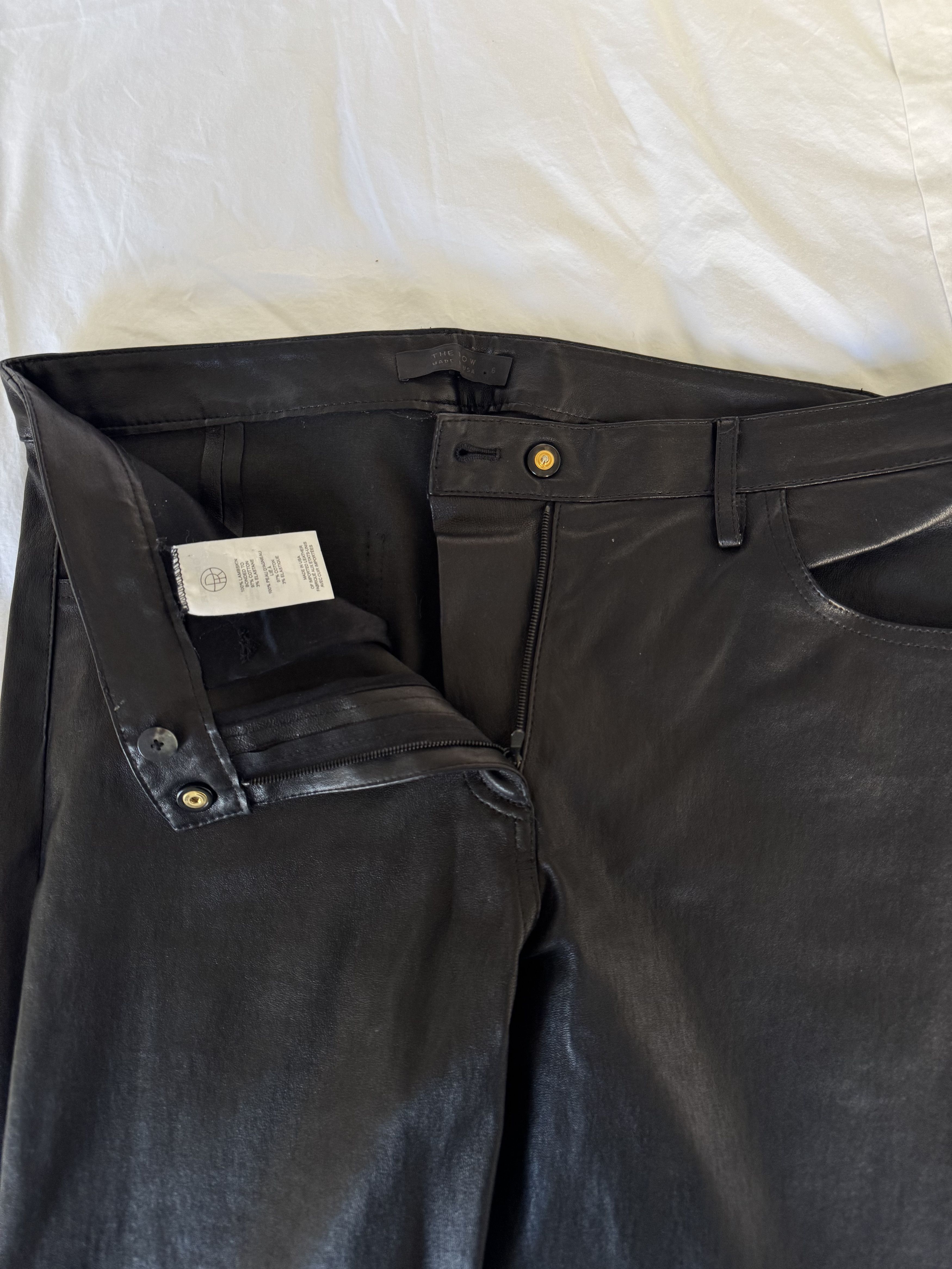 The Row The Row Slim Fit Black Leather Pant Size 28" / US 6 / IT 42 - 7 Thumbnail