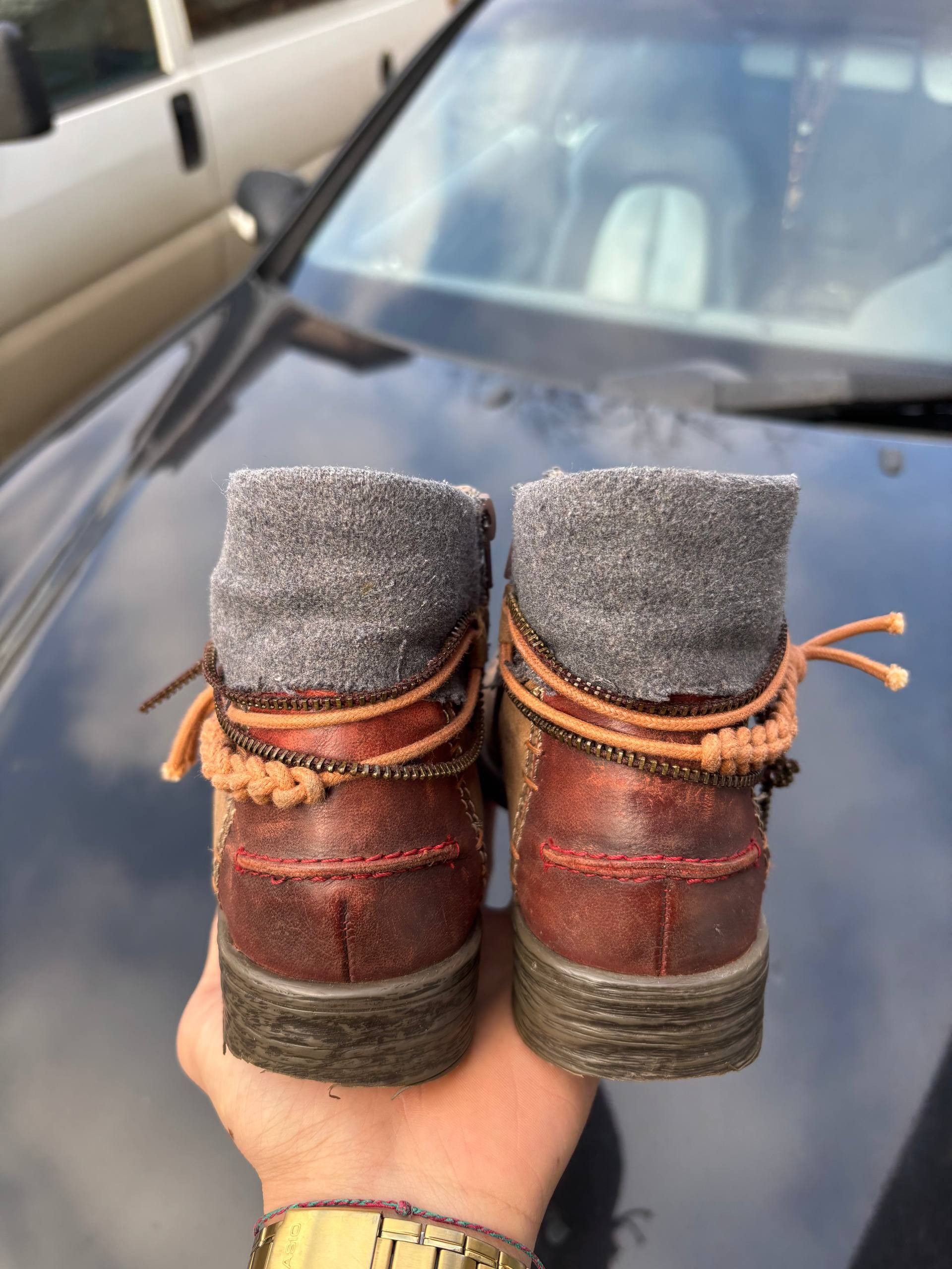 Japanese Brand VTG AS 98 IfSixWasNine Vibe Buggati Zip Leather Boots Size US 7 / IT 37 - 7 Thumbnail