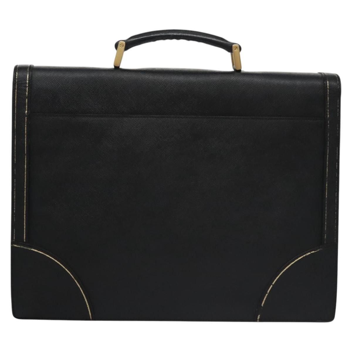 Prada PRADA Business Bag Safiano Leather Black Gold Size ONE SIZE - 2 Thumbnail