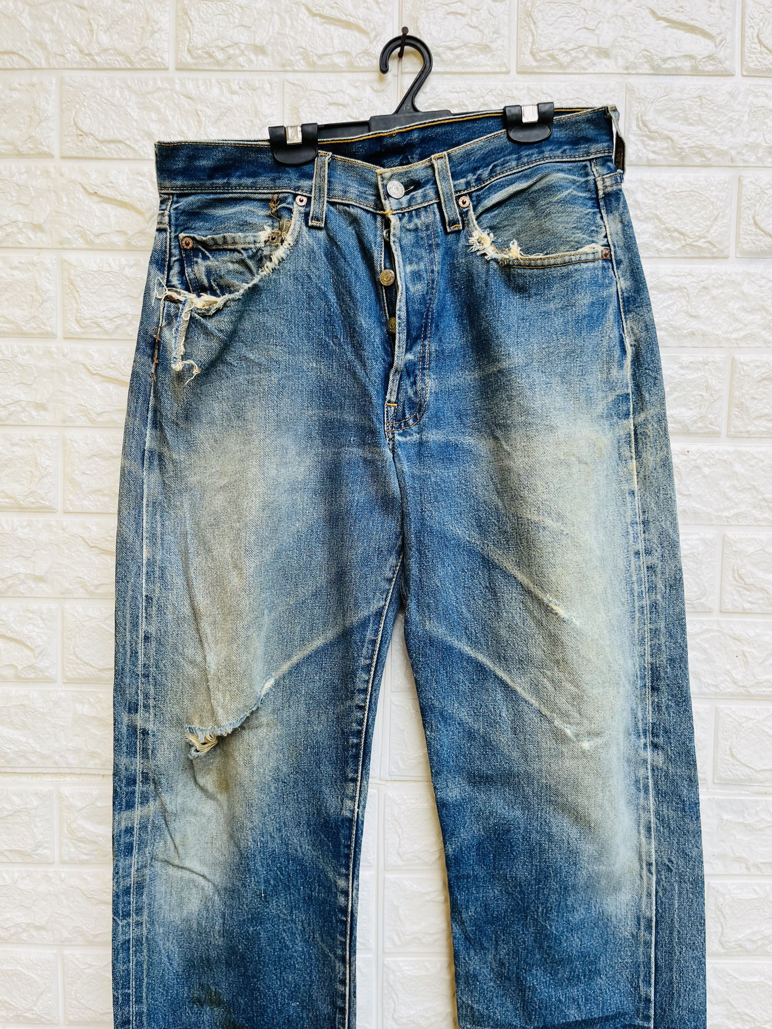 Levi's Vintage Clothing Vintage 80s Levis Big E Distressed Designer Fashion Style Size US 30 / EU 46 - 3 Thumbnail