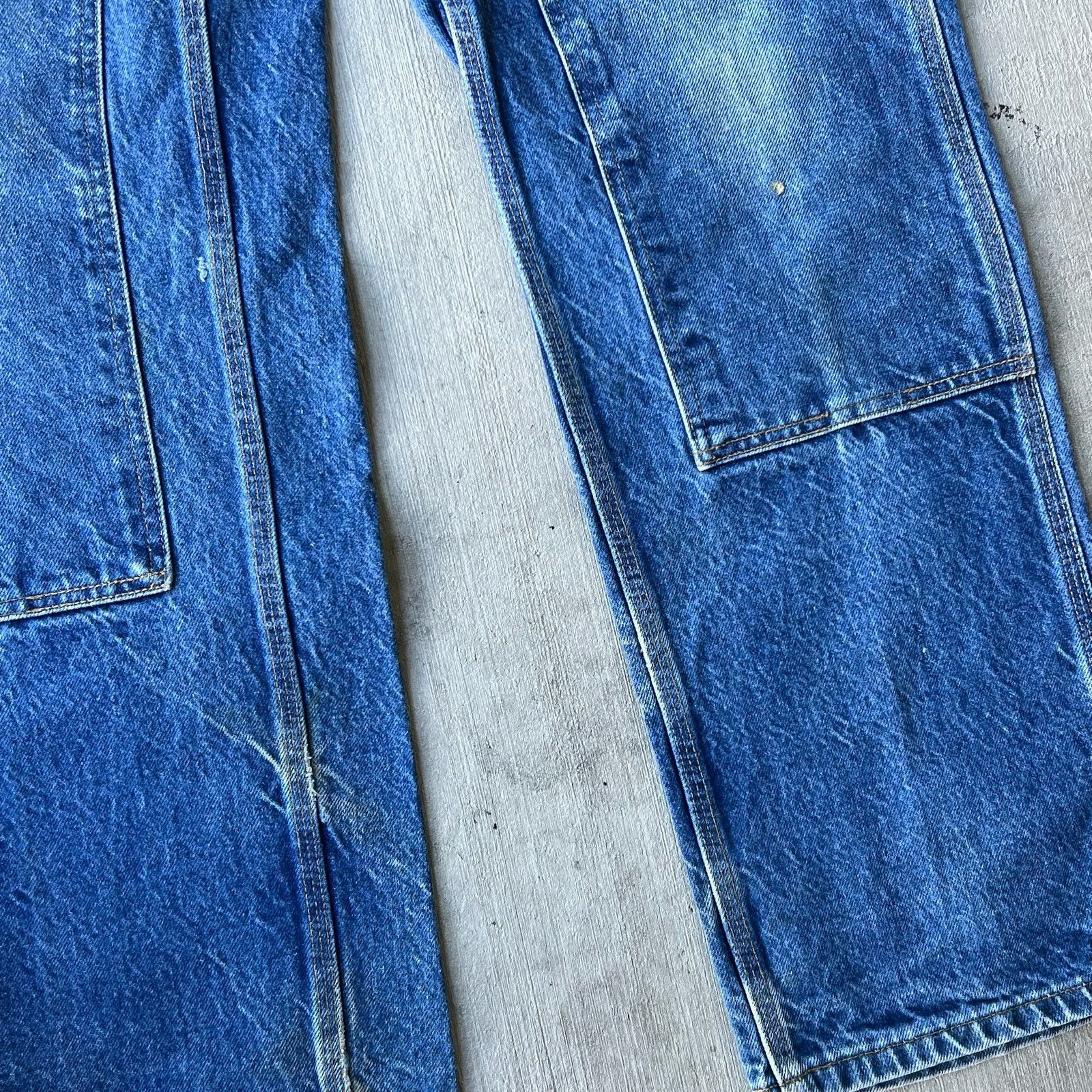Carhartt × Vintage Carhartt faded denim blue jean double knee carpenter pants Size US 35 - 4 Thumbnail