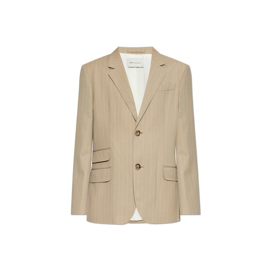 AMI AMI ALEXANDRE MATTIUSSI Beige Wool Single-Vent Blazer New & Size US XL / EU 56 / 4 - 1 Preview