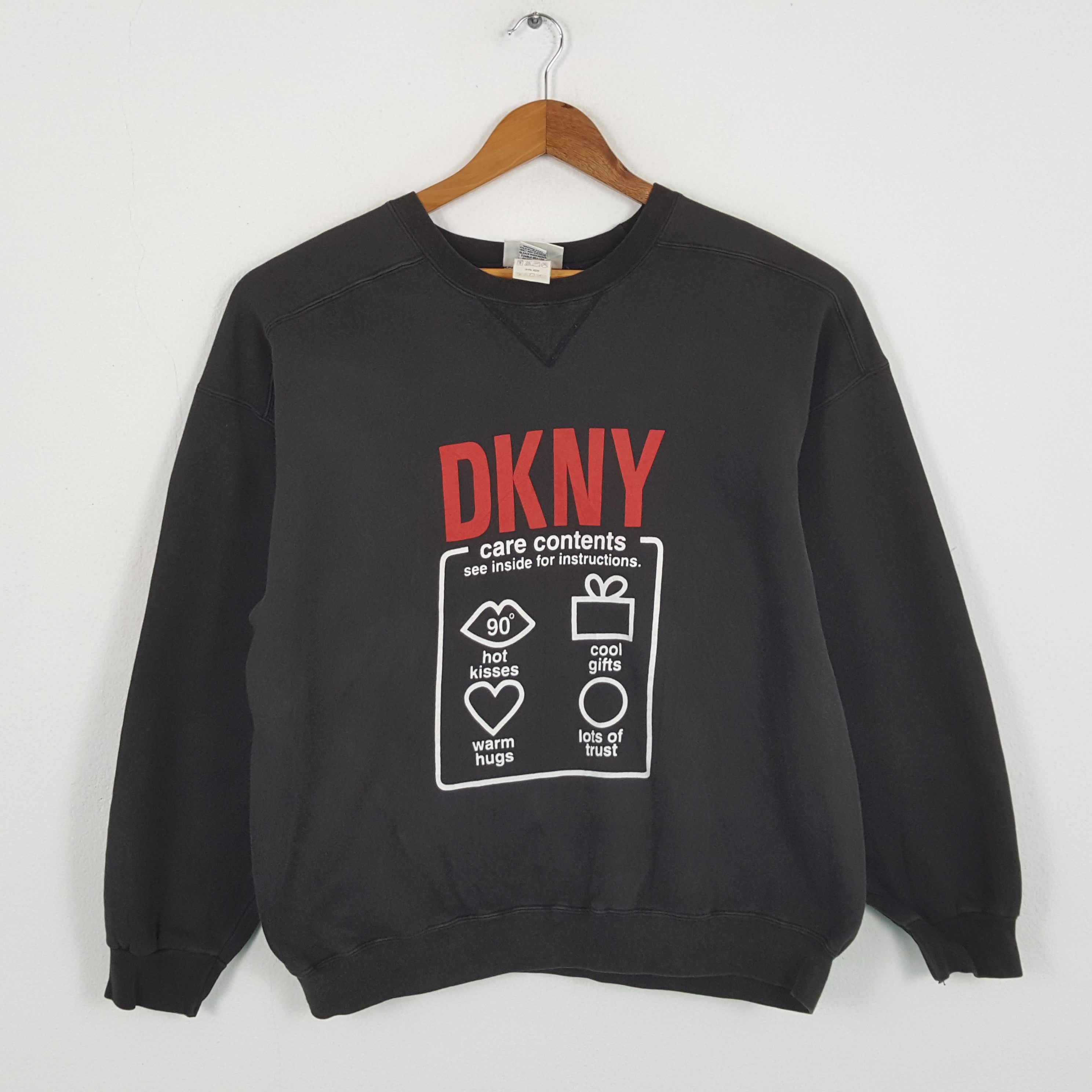 image of Dkny Streetwear Skateboard Style Sweatshirts in Black, Men's (Size Large)