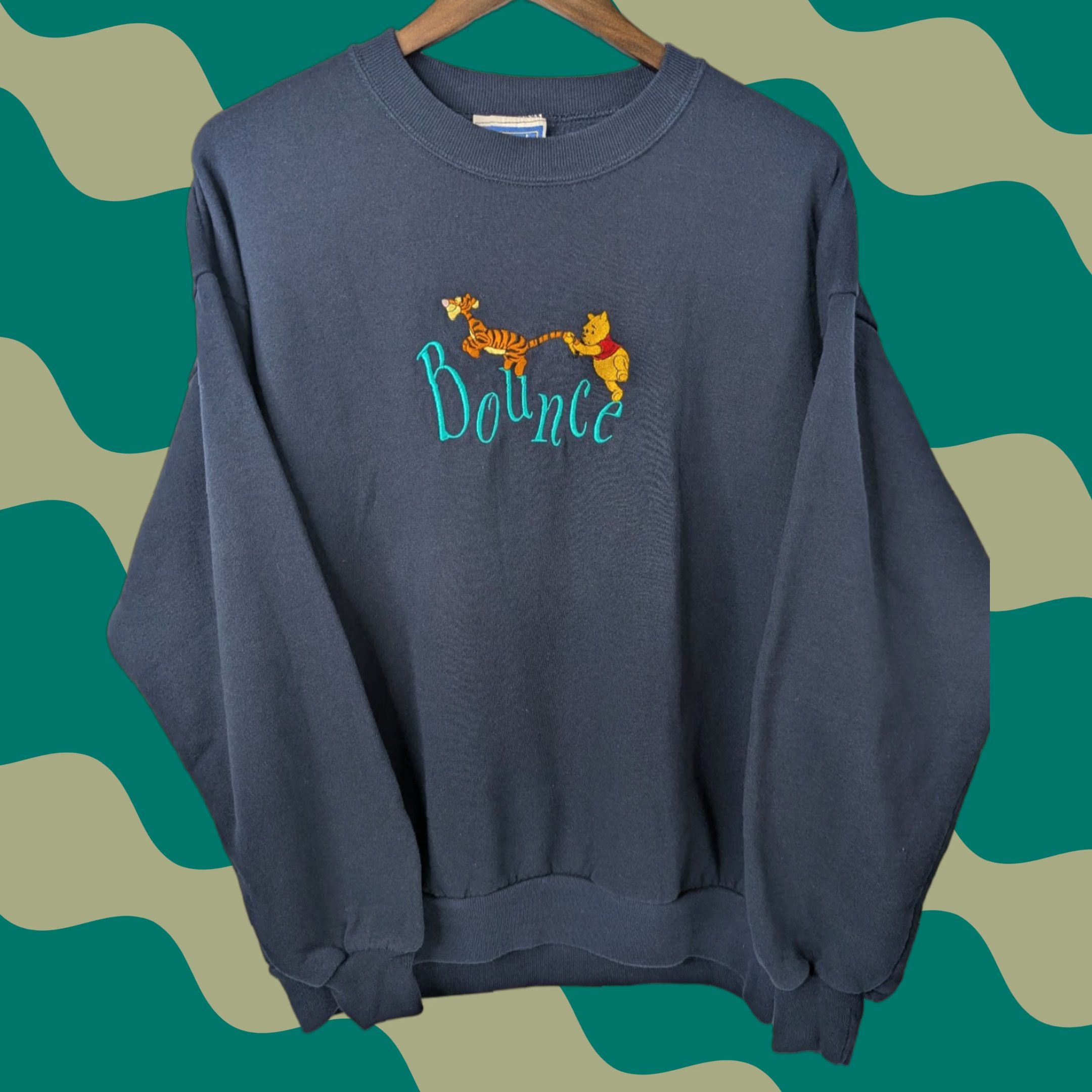 Disney VINTAGE Disney Sweatshirt Pullover Crew Neck Long Sleeve XL Blue Men 90s Disney Winnie The Pooh Sweatshirt Crew Neck Blue XL Mens Size US XL / EU 56 / 4 - 1 Thumbnail