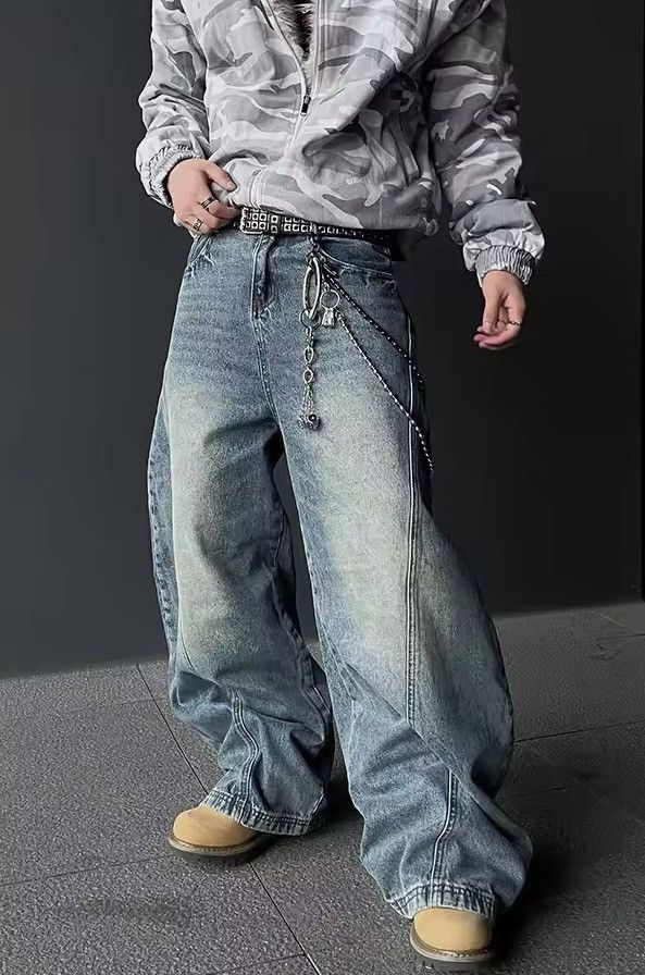 Japanese Brand Vintage Blue Wide Leg Denim Size US 28 / EU 44 - 1 Thumbnail