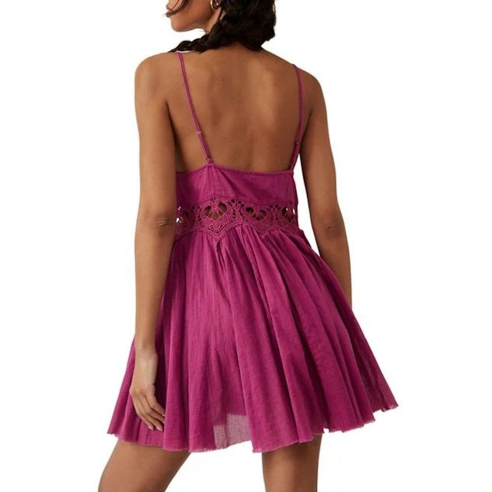 Free People NWT New Free People Ilektra Slip Cotton Mulberry Dress Size Size S / US 4 / IT 40 - 2 Thumbnail