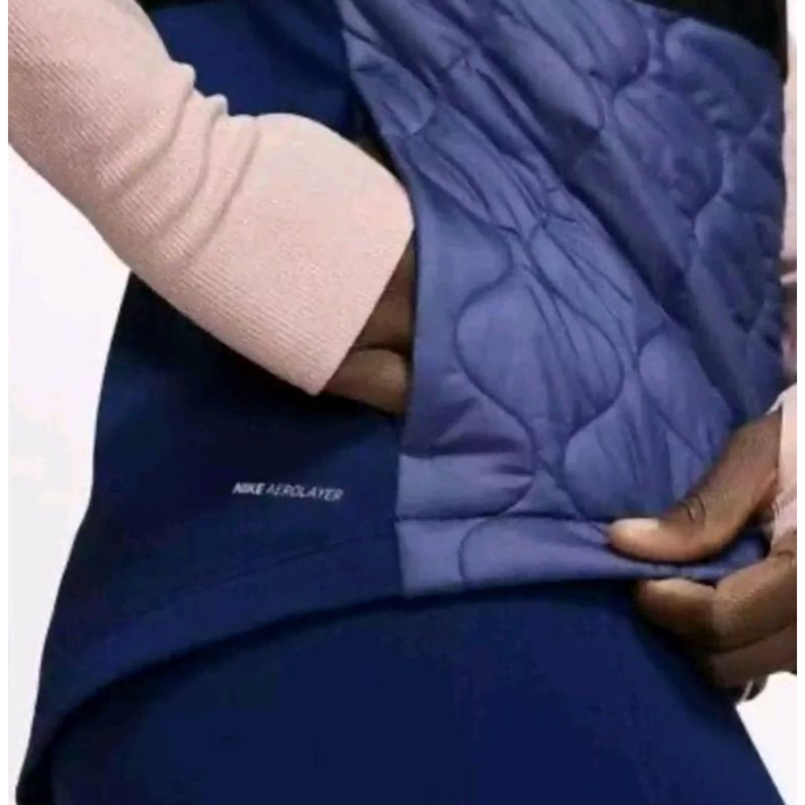 Nike Nike AeroLayer Lightweight Quilted Running Vest M Women's Blue Puffer Sleeveless Zip Nike Shirt Size M / US 6-8 / IT 42-44 - 5 Thumbnail