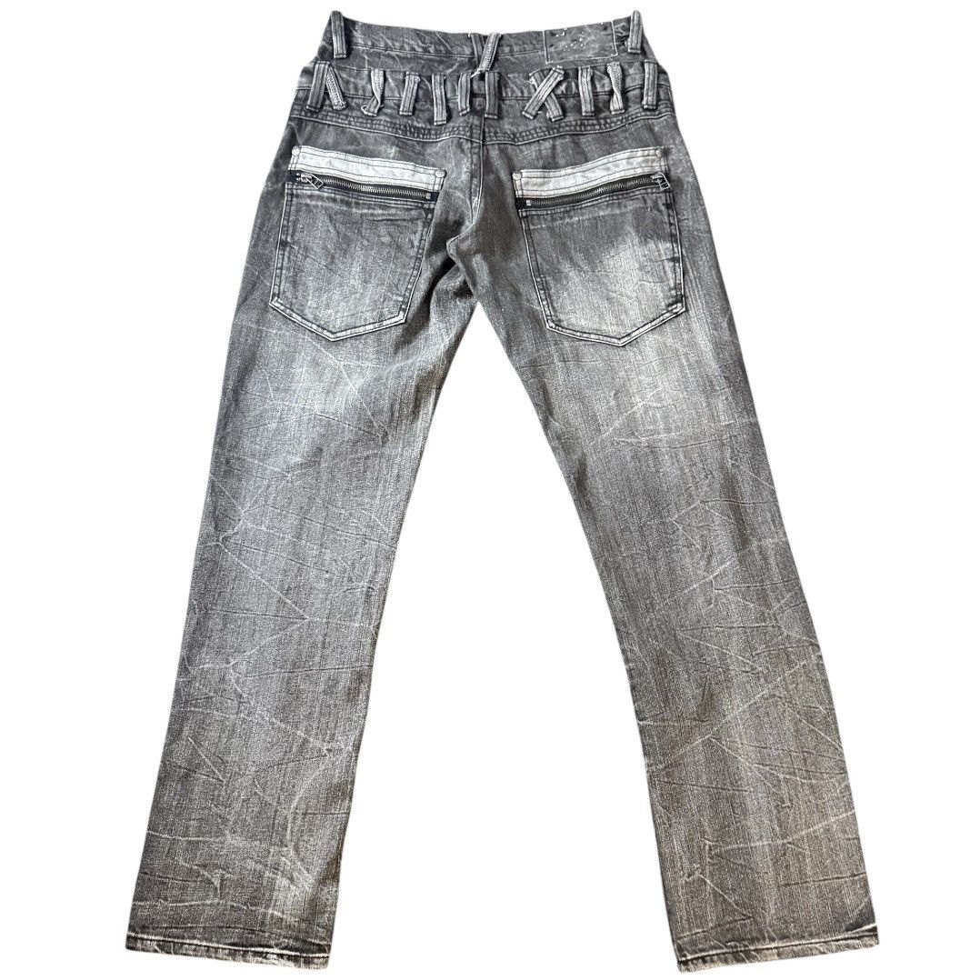 Le Grande Bleu (L.G.B.) Japanese y2k Double Waist Black Opium Distressed Denim Size US 32 / EU 48 - 2 Thumbnail