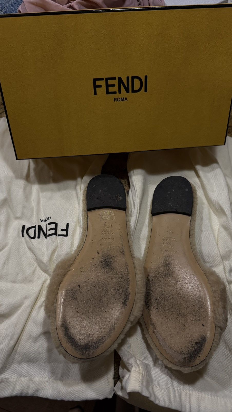 Fendi Fendi FF baguette shearling sandals size 39/9 Size US 9 / IT 39 - 2 Thumbnail