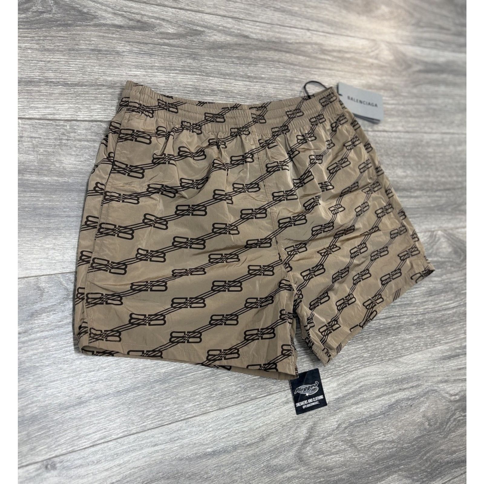Balenciaga Balenciaga BB Monogram Swim Shorts ' Beige Brown ' | NEW! Size US 30 / EU 46 - 2 Thumbnail