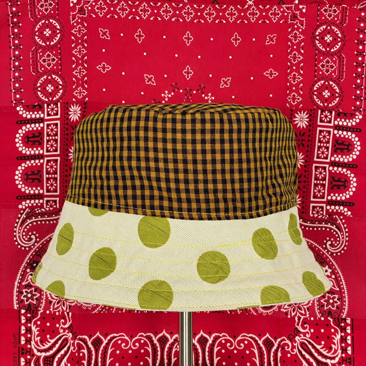 Poche Studio POCHE STUDIO HANDMADE REVERSIBLE BUCKET HAT Size ONE SIZE - 4 Thumbnail