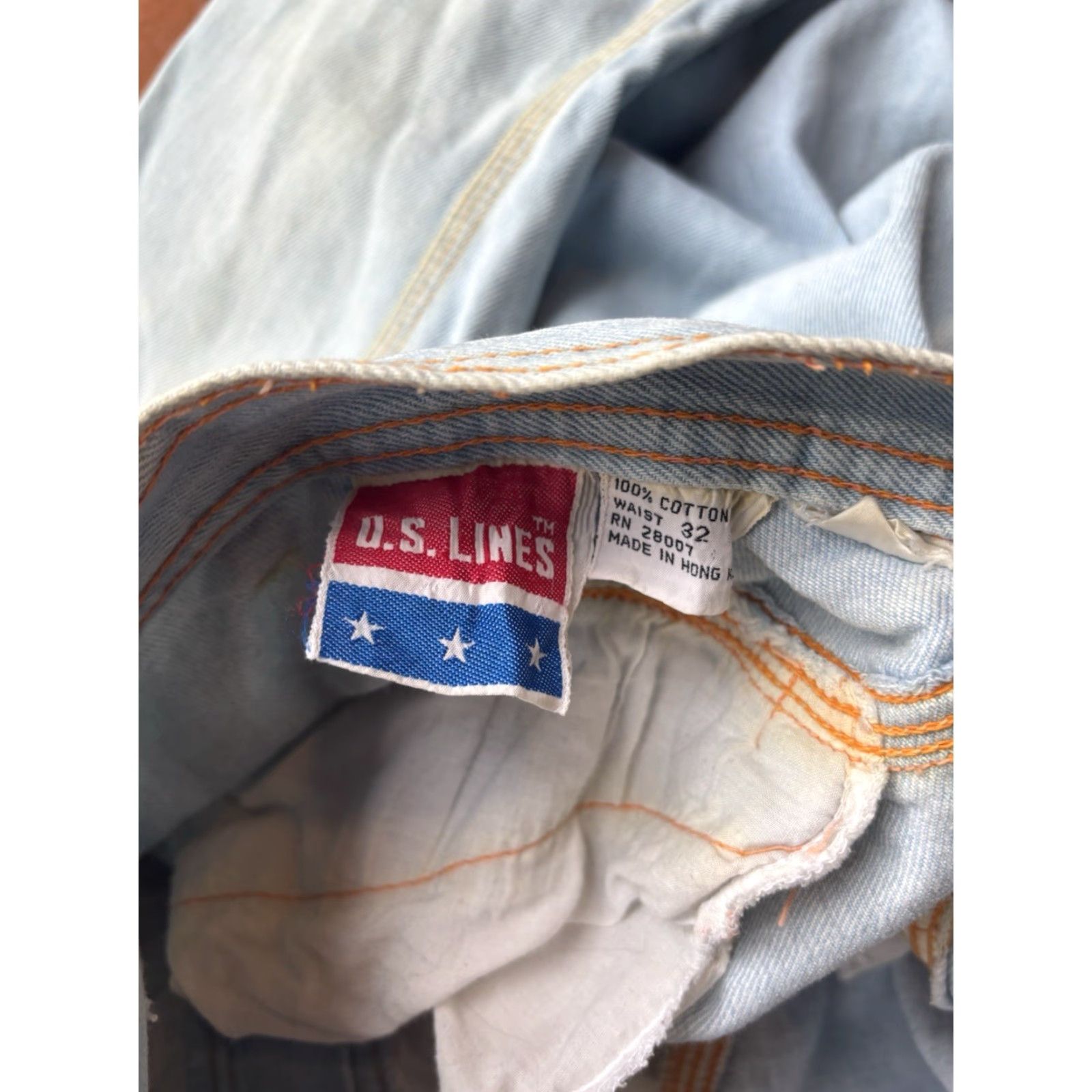 Vintage VINTAGE 80s US Lines Sailor Flare Pants 28 in. Inseam 28 in. Blue Unisex Adults Regular Size 28 Flared Front Flat Ready Size 28" / US 6 / IT 42 - 2 Thumbnail