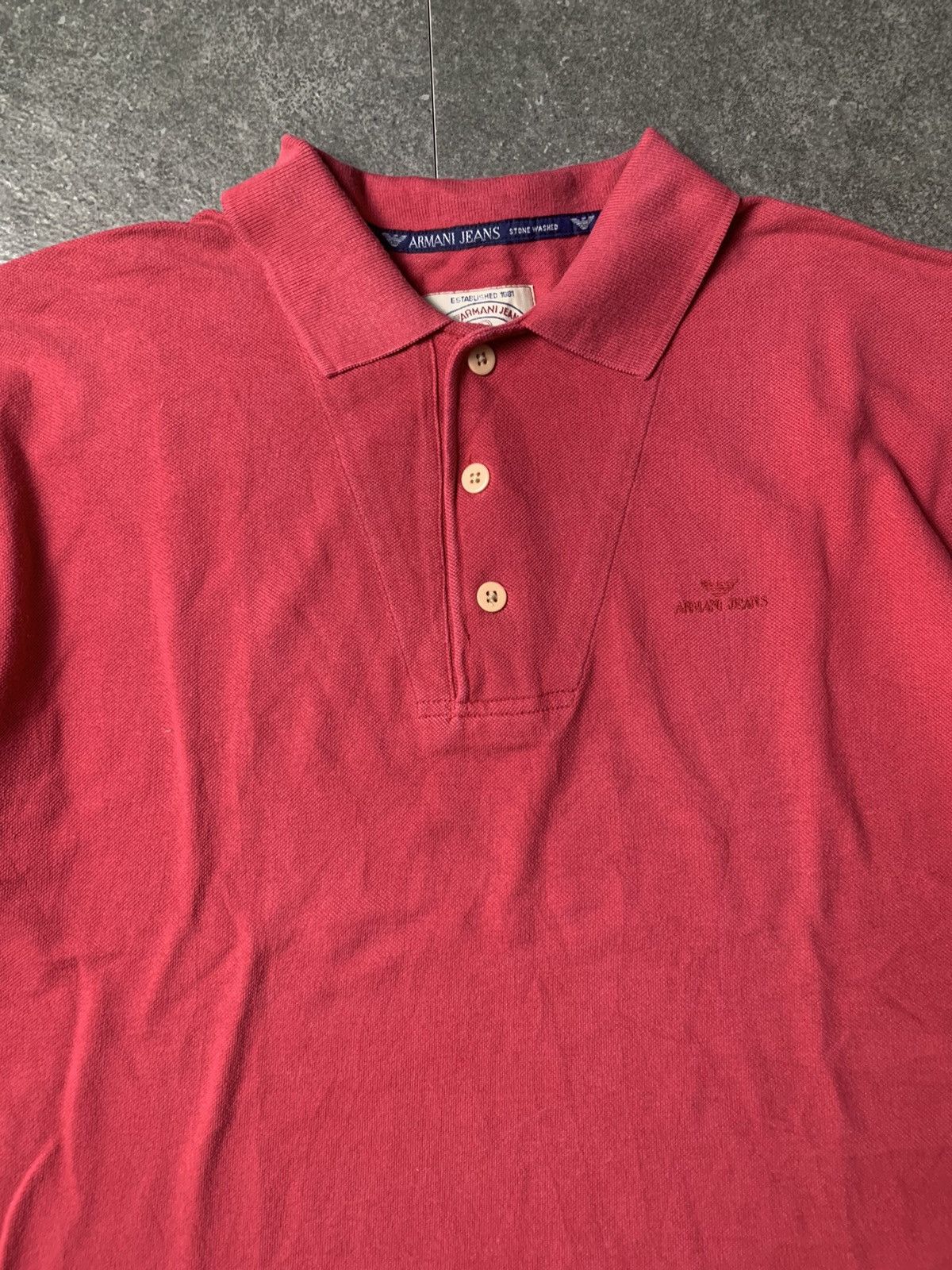 Giorgio Armani 1990s Armani Jeans Stone Washed Polo Shirt Size US L / EU 52-54 / 3 - 2 Thumbnail