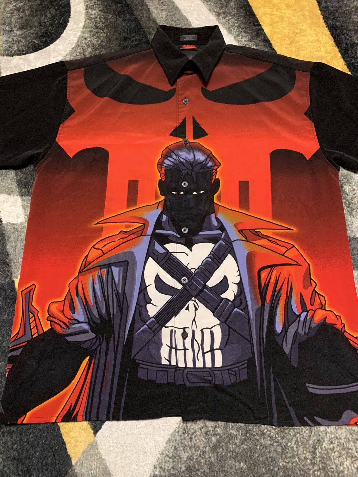 Vintage Punisher Shirt Button Up Marvel Size ONE SIZE - 3 Thumbnail