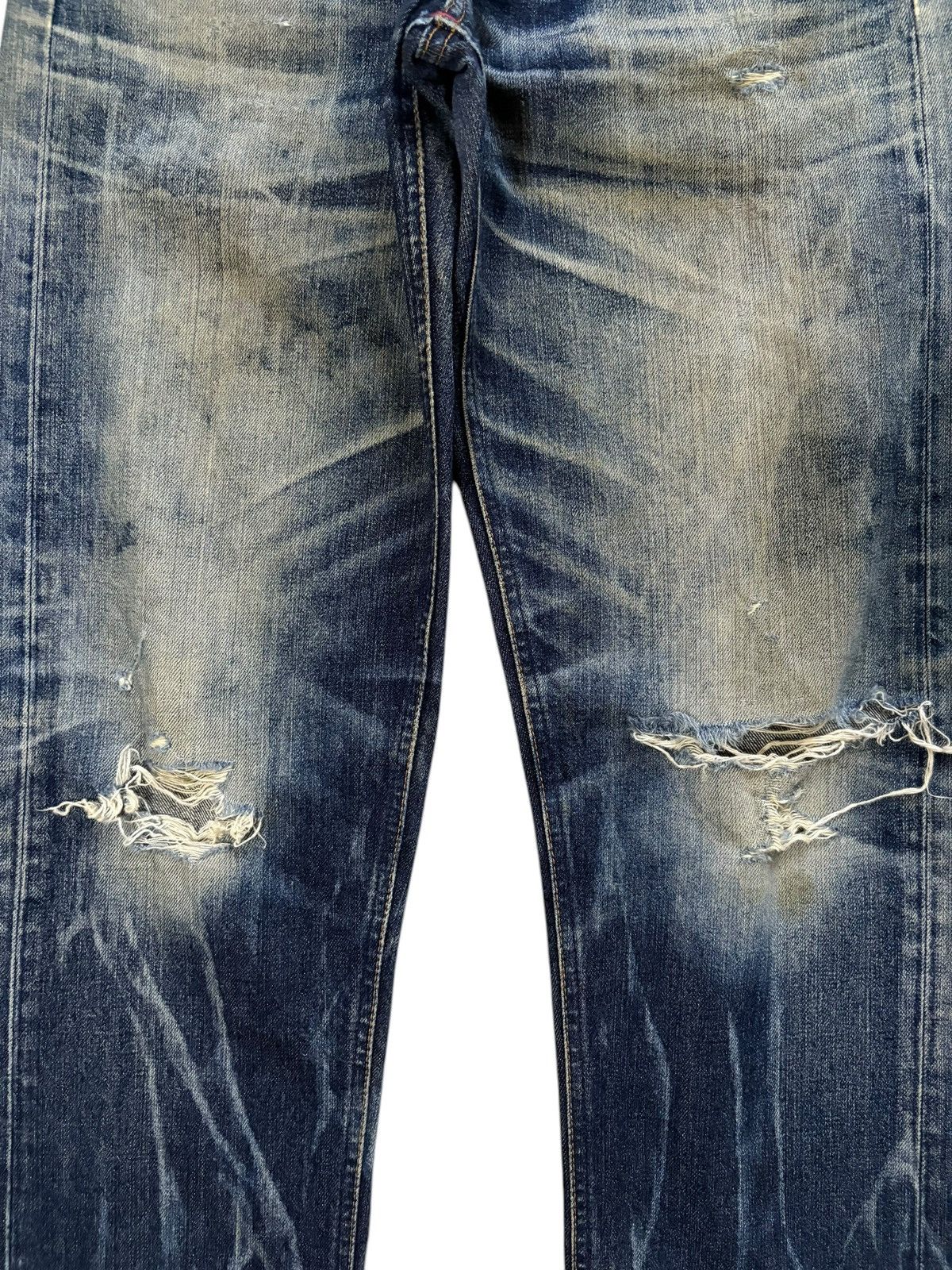 Japanese Brand Hybrid Vintage Japanese Brand Bleached Mud Wash Loose Jeans Size US 30 / EU 46 - 5 Thumbnail