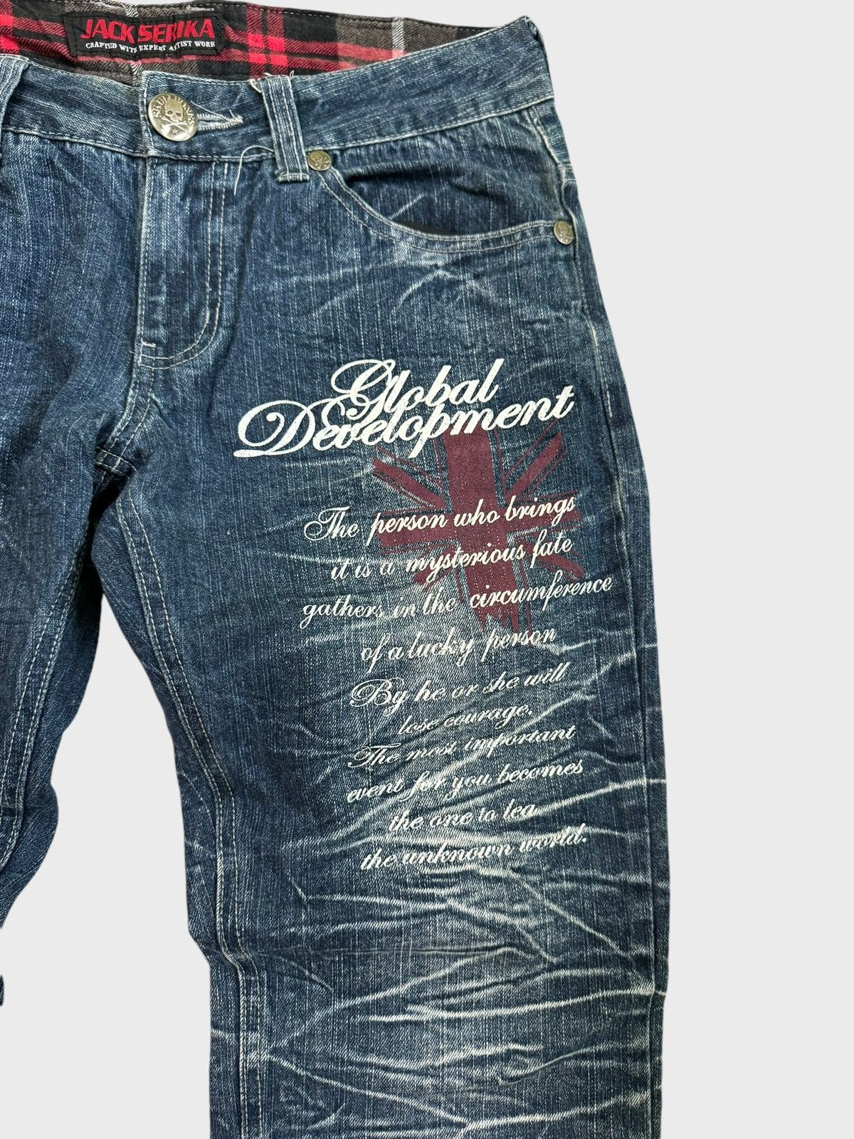 Hysteric Glamour × Japanese Brand JACK SERIKA POEM TARTAN PLAID CLAW MARK DENIM Size US 30 / EU 46 - 8 Thumbnail