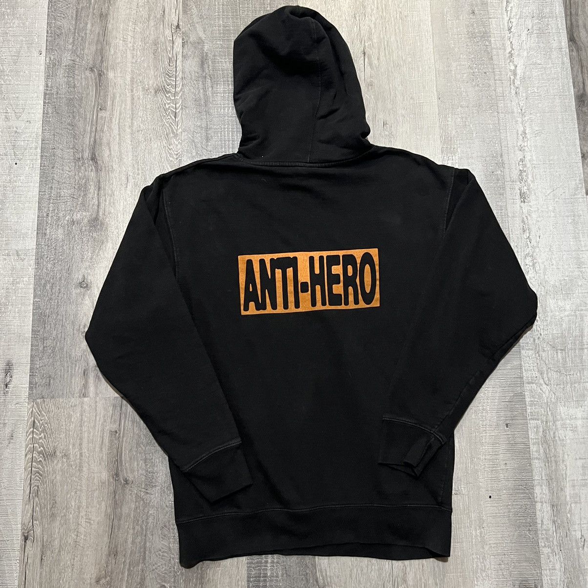 Antihero Anti-Hero Skateboards Black Drawstring Y2K Skater Hoodie Size US M / EU 48-50 / 2 - 2 Thumbnail
