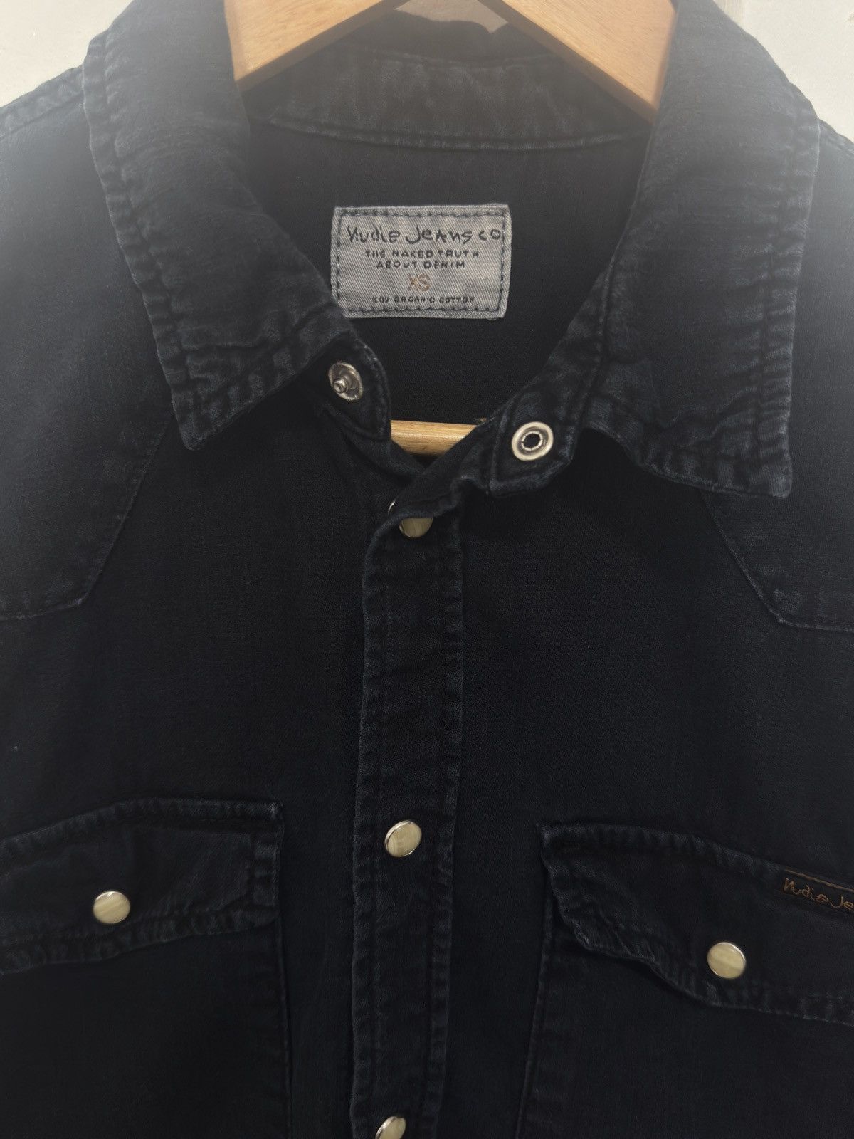 Nudie Jeans Black Denim Organic George shirt Size US XS / EU 42 / 0 - 2 Thumbnail