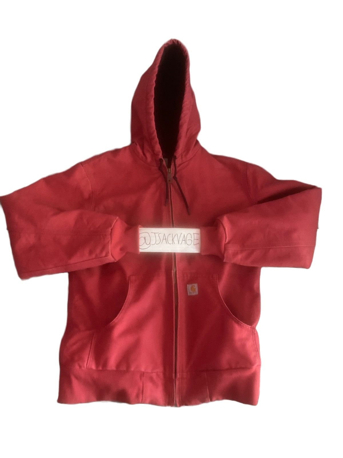 image of Crazy Vintage 90's Carhartt Hooded Jacket Pink/red, Men's (Size XS)