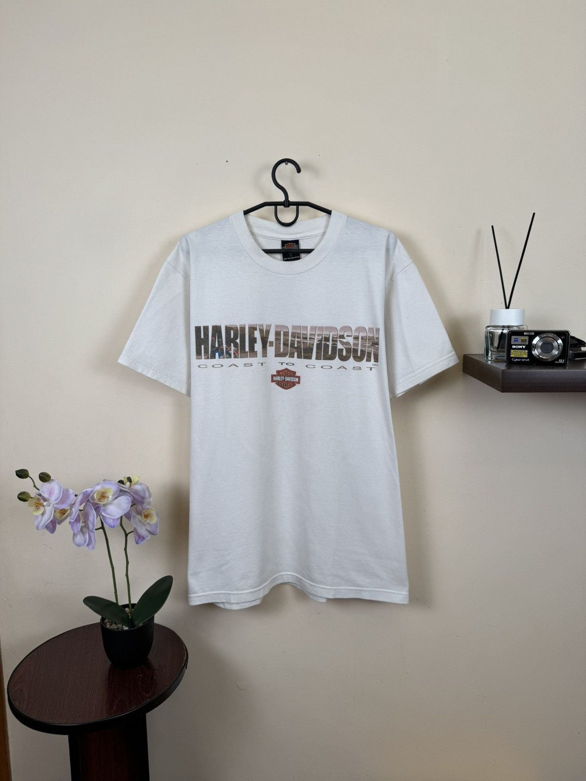Harley Davidson Vintage Harley Davidson T shirt Biker USA White L Streetwear Size US XL / EU 56 / 4 - 1 Thumbnail