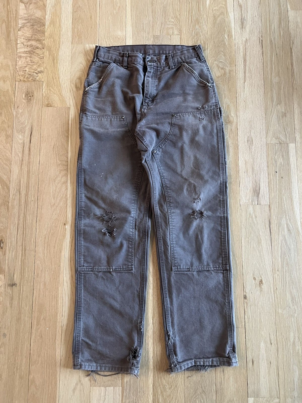 Carhartt brown double knee carpenter pants distressed