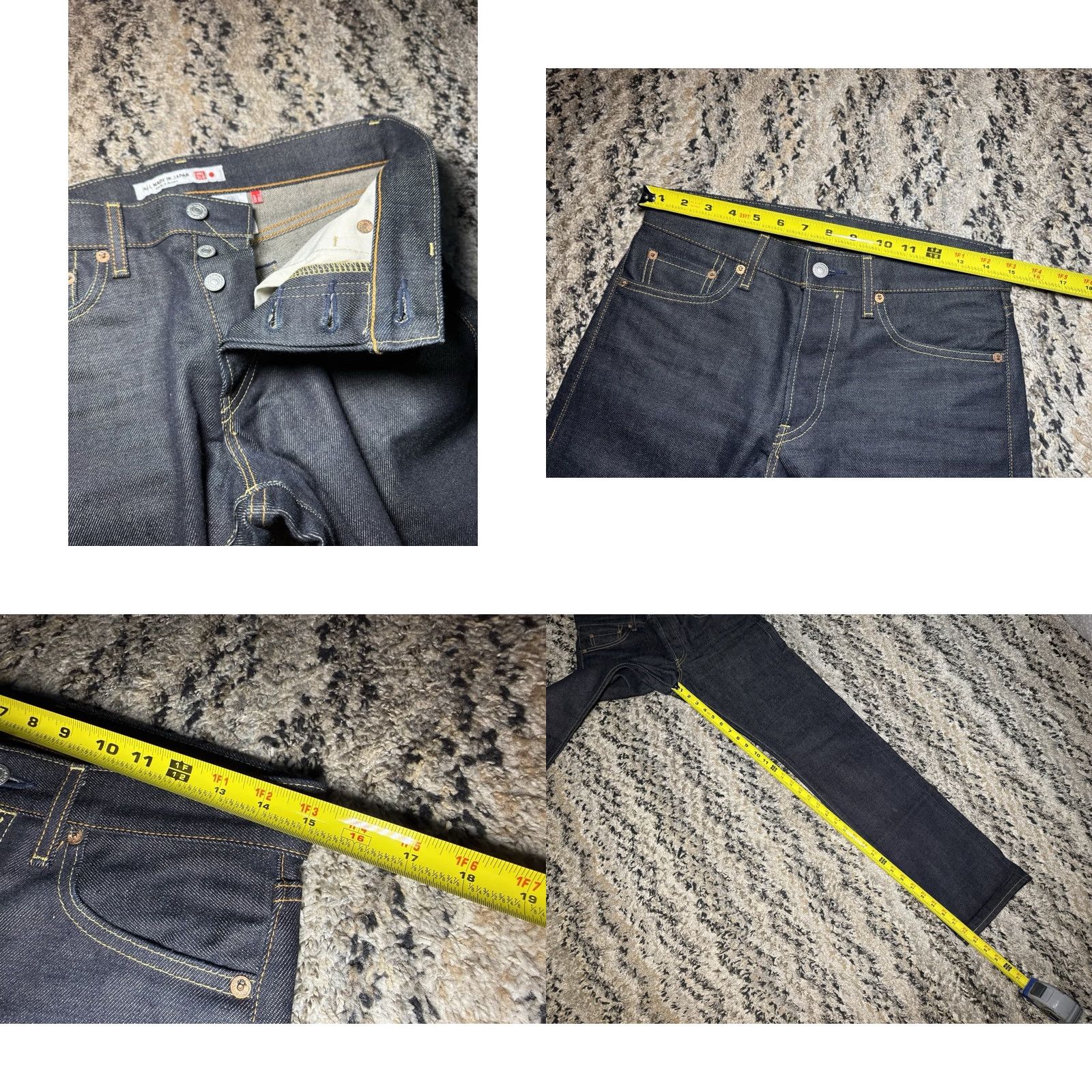 Uniqlo VINTAGE Uniqlo Jeans Denim Dark Indigo Selvedge Made Japan 2005 Men 29 x 32 Straight 5-Pocket Mens Size US 29 - 8 Thumbnail