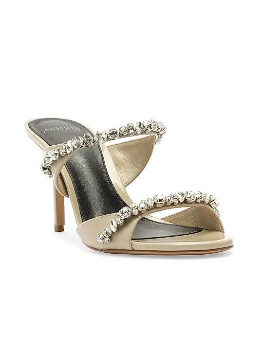 Alexandre Birman os11x0326 Gianna 85mm Crystal-Embellished Sandals in Beige Size US 7 / IT 37 - 2 Thumbnail